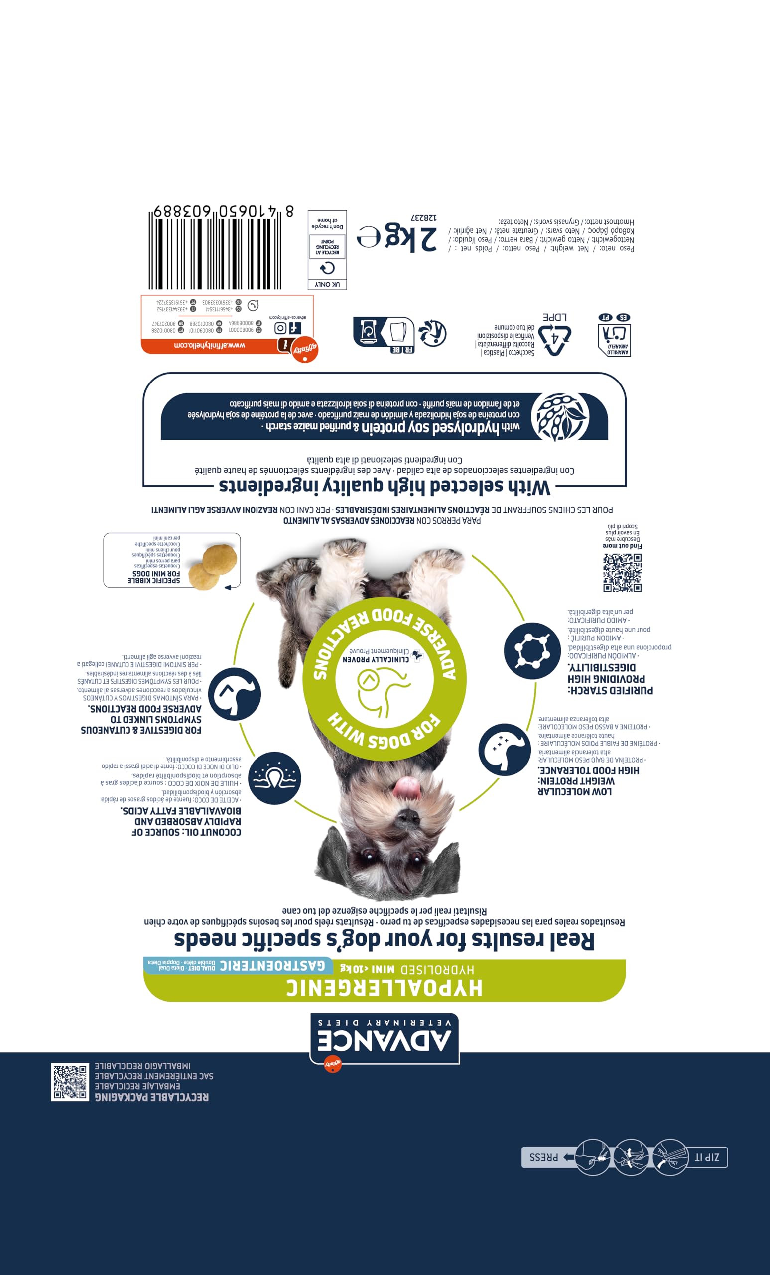 Advance Veterinary Diets Hypoallergenic, Cibo per Cani Mini, 2kg