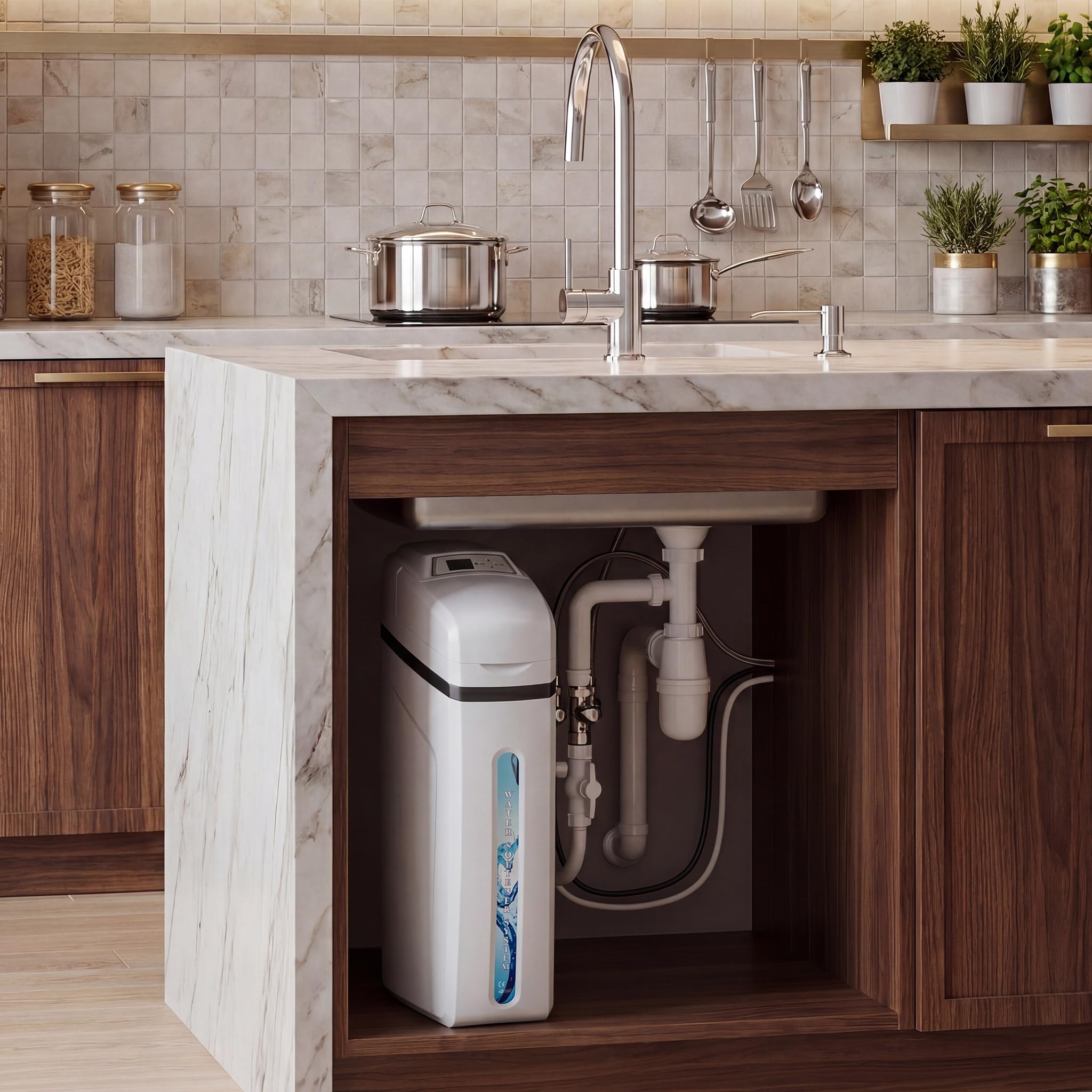 Naturewater Equipo ablandador de agua automático 2000L/h Intercambiador de iones Descalcificador