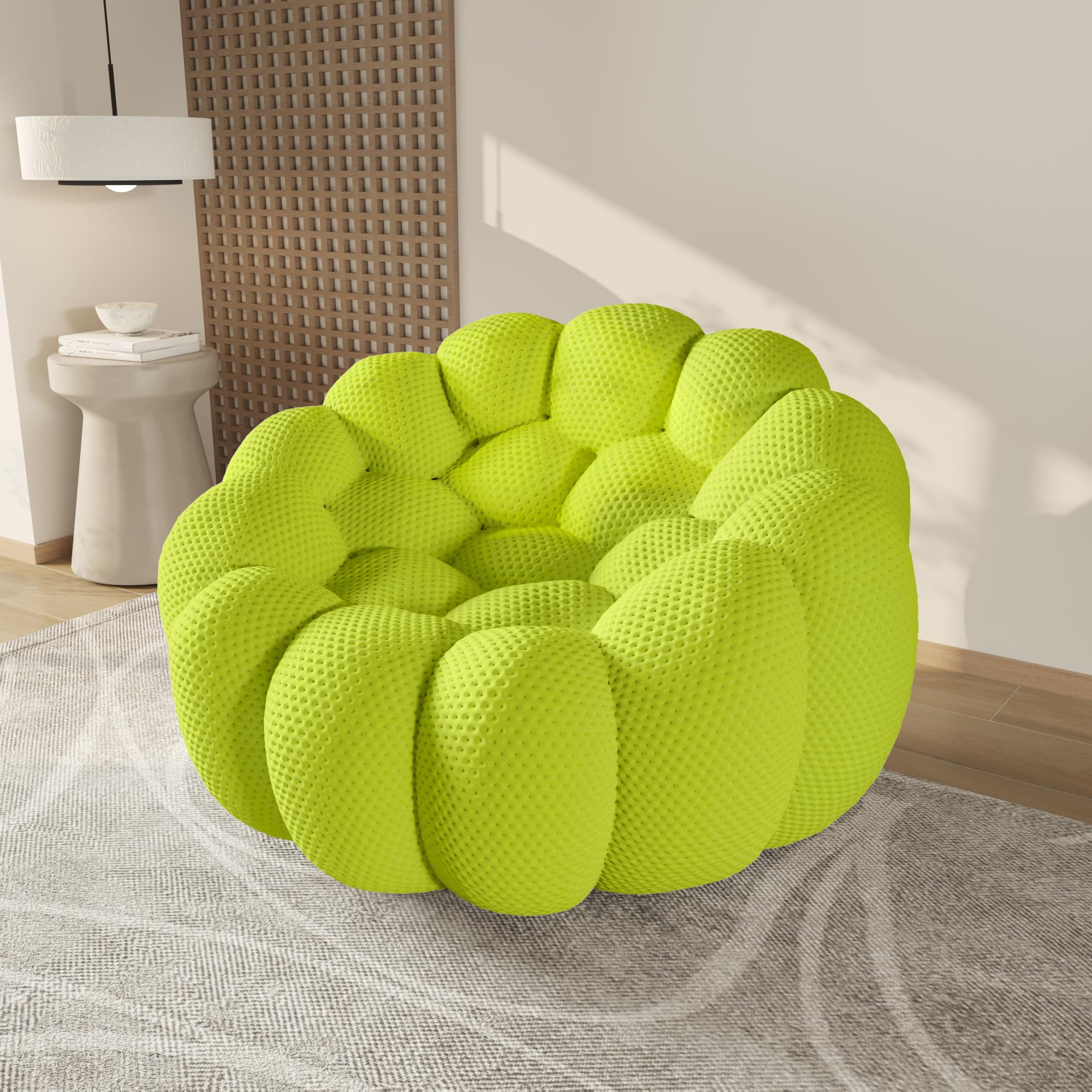 WJShome Modern Bubble Sofa Couch, 48.43" Curved Sofas for Living Room, Boneless Large Bean Bag Chair,Deep Seat Single Couch, Floor Sofas Chair Lounge