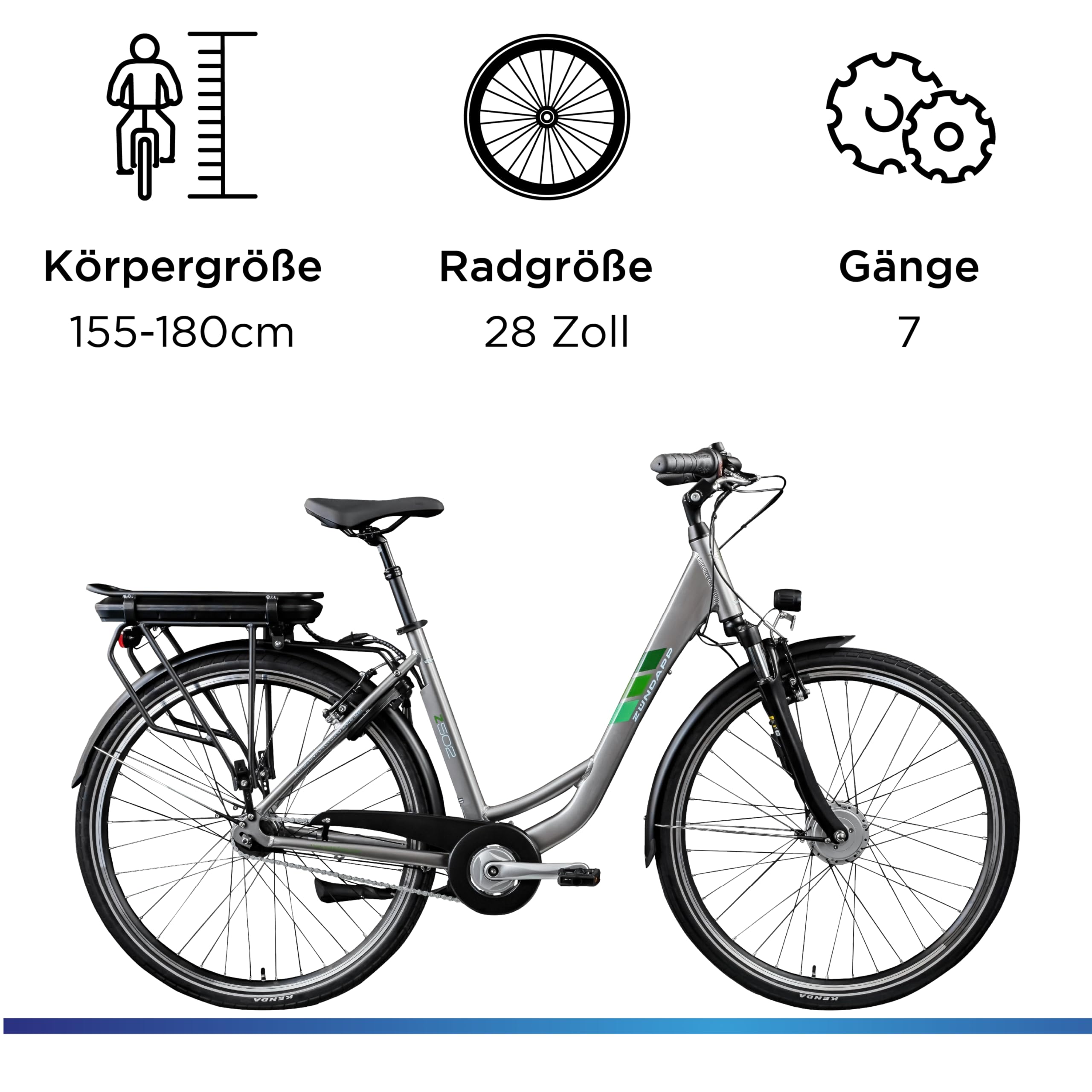 ZÜNDAPP Z502 E Bike Damen 28 Zoll Pedelec 155-180 cm Elektrofahrrad 7 Gang Damenfahrrad 522 Wh E Fahrrad