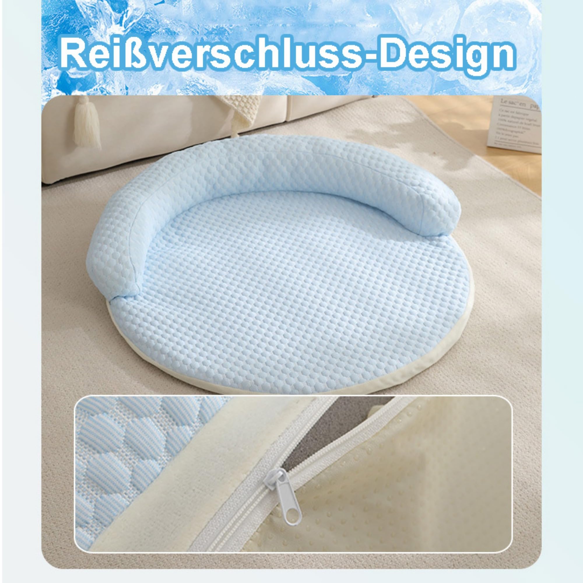 Kühlmatte Hunde Katzen, Selbstkühlend Hundedecke Kühlend, Kühldecke für Haustiere, Kühlmatte Bett für Zuhause im Sommer (Gelb,70 cm)