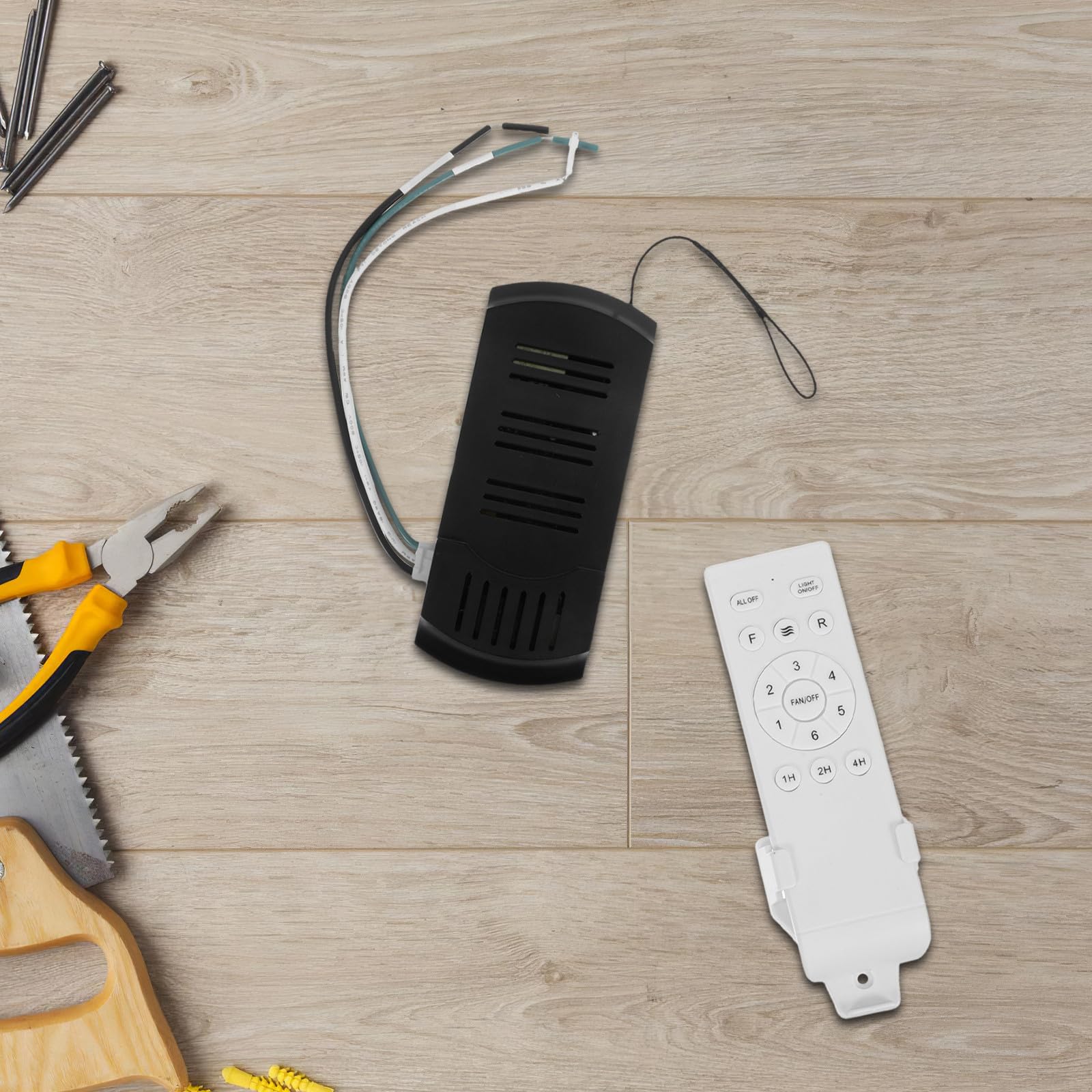 Kit Telecomando Wireless per Ventilatore da Soffitto Dc con Ricevitore e Controllo Lampada, Facile Installazione in Plastica, per Estivo in Casa