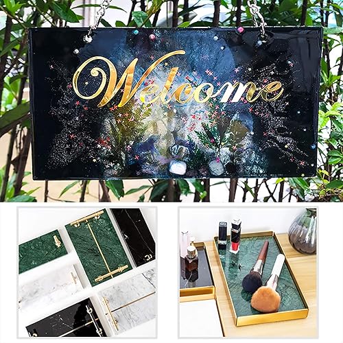 Miniatura 2 de Moldes grandes de resina de silicona, 3 moldes de resina de geoda de ágata, incluye molde cuadrado, rectangular, molde de silicona para hacer