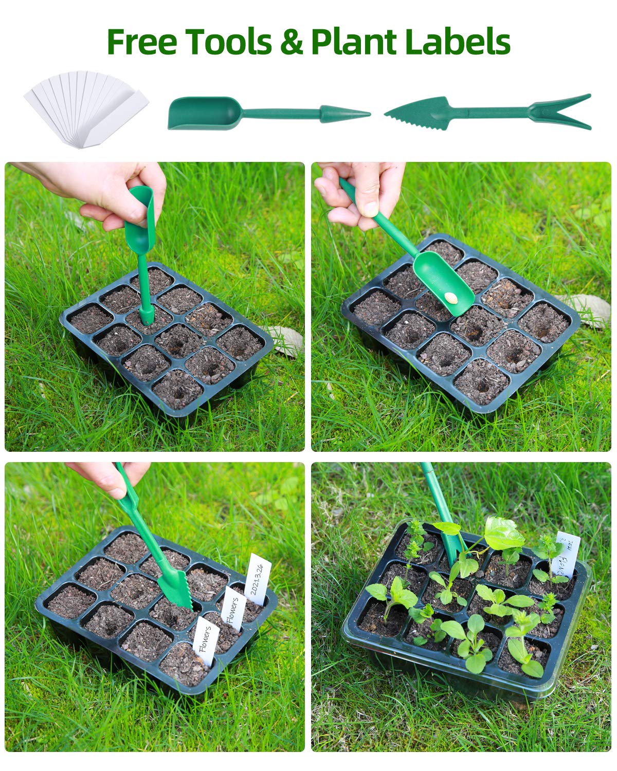 Buy Ohuhu 10Pack Seedling Trays Kit Plant Starter Trays, 120 Cells