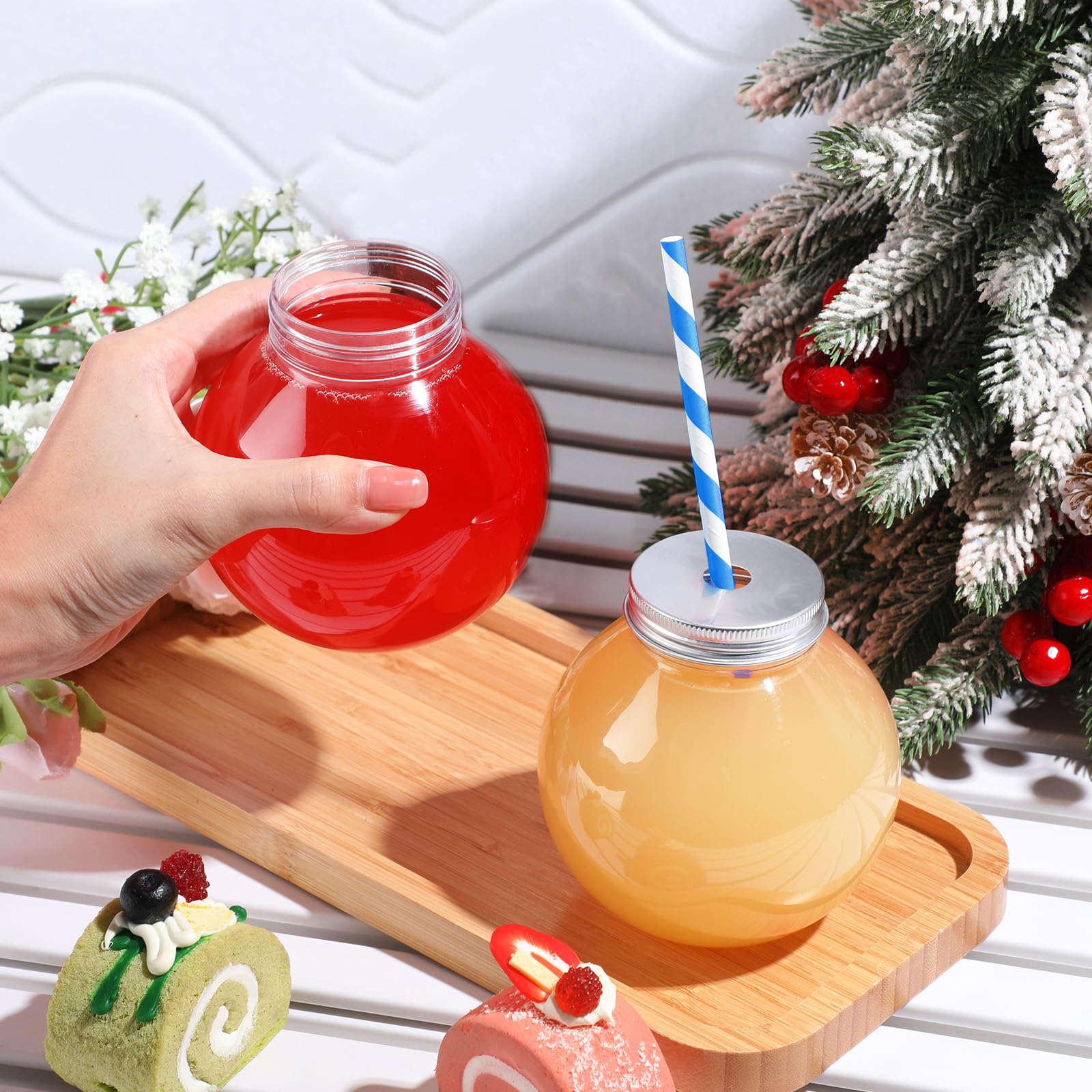 Housoutil Boccia Per Pesci Trasparente Piccolo Acquario in Plastica Resistente Vasca Per Pesci Rossi Da Tavolo Decorativa Per Casa Ufficio Regalo