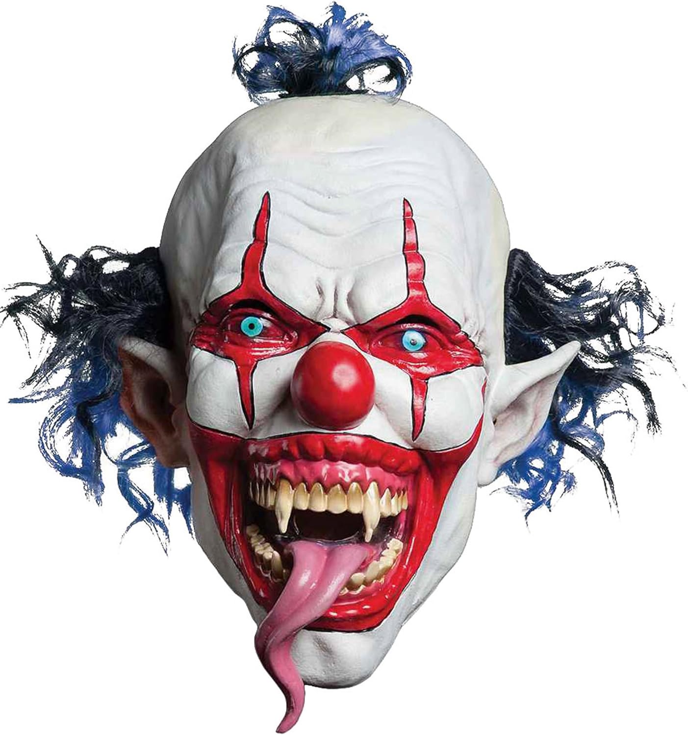 Morbid Enterprises Snake Tongue Evil Clown Mask, Red/White/Blue, One Size