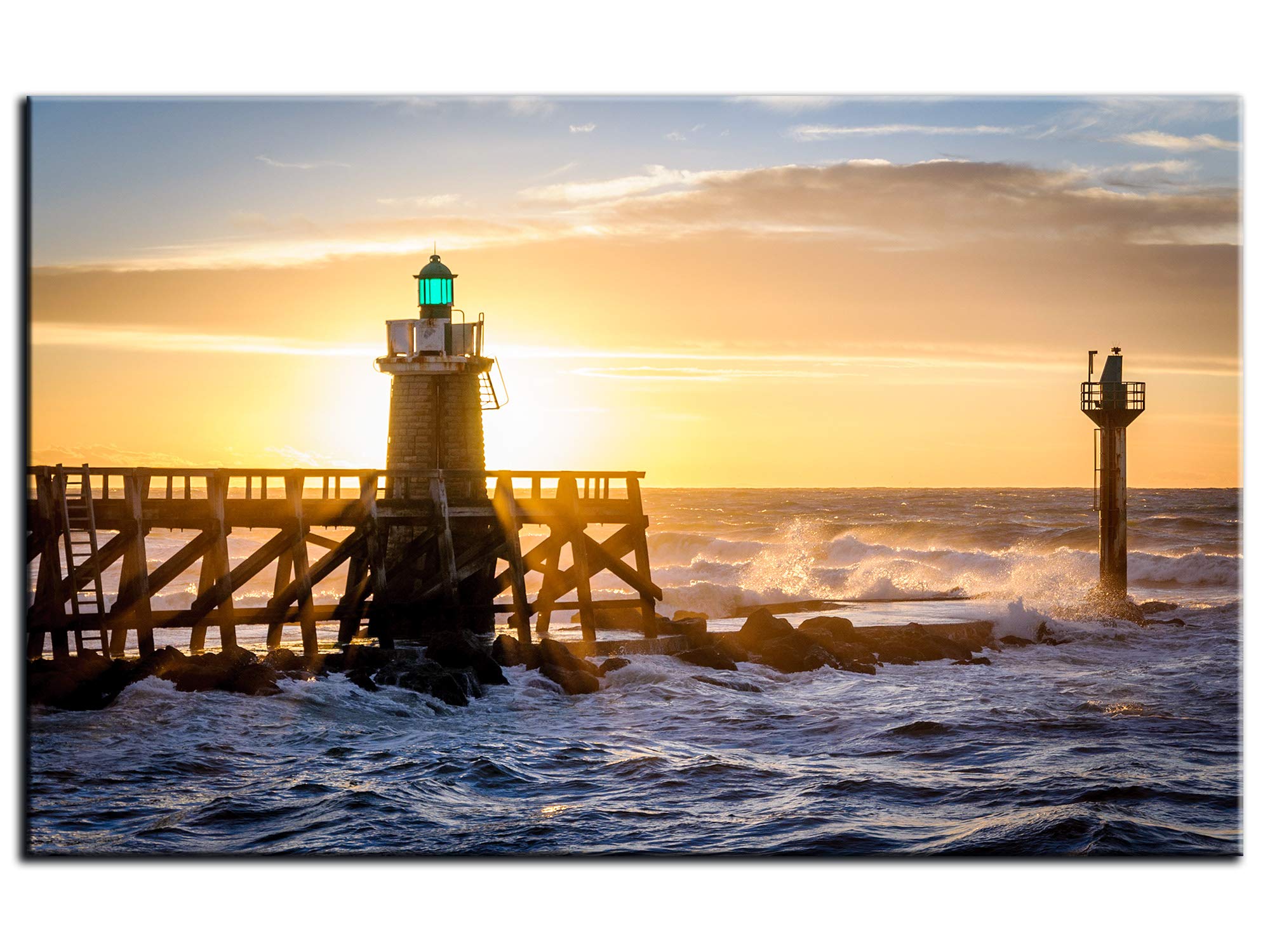 DECLINA, Quadro Decorativo da Parete per Soggiorno Moderno, cornici Decorative da Parete, Quadro Fotografico su Tela con Tramonto, 50 x 30 cm, Canvas, 120x80 cm