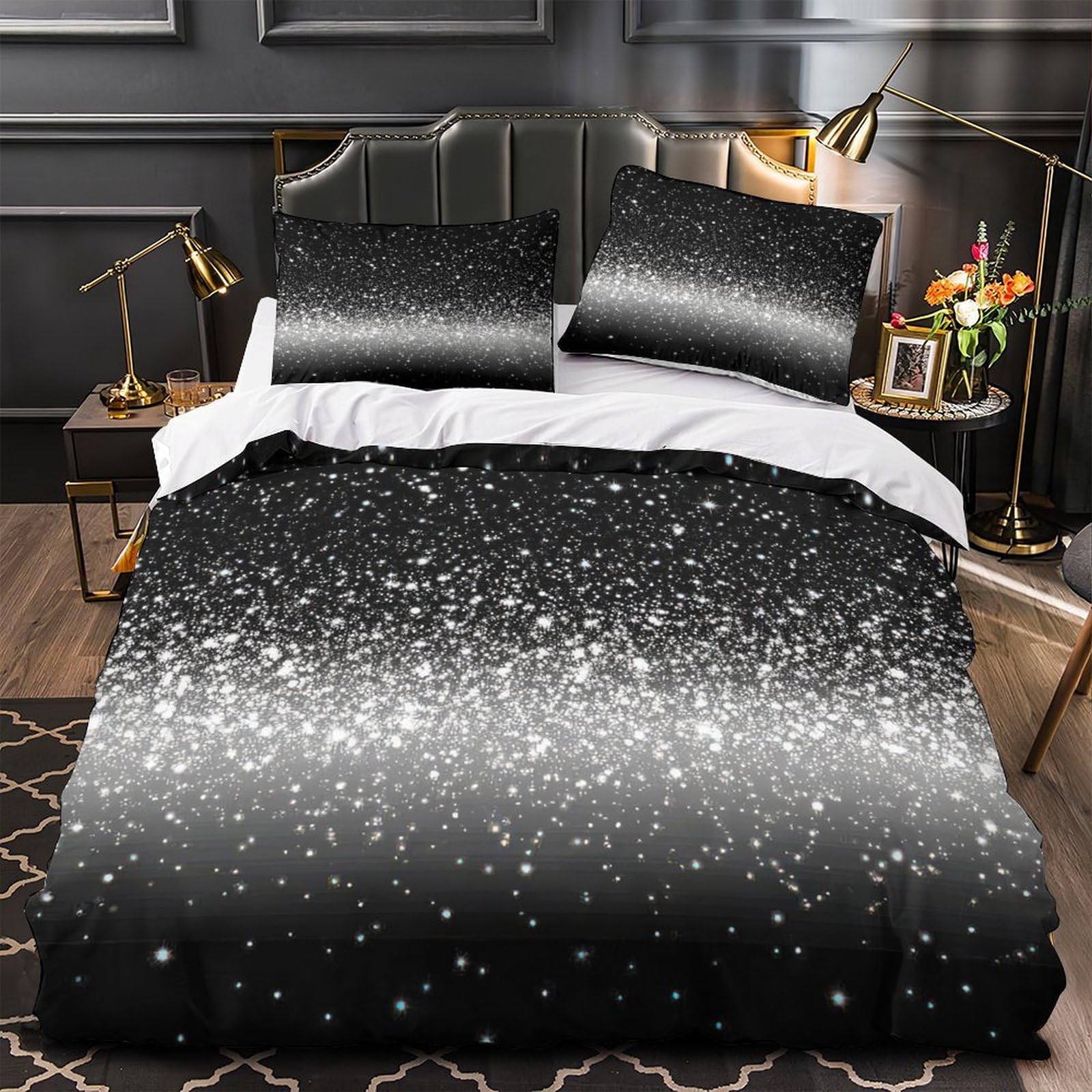 Housse de couette zippée 200x200cm Nuit Étoilée pour un lit double confortable
