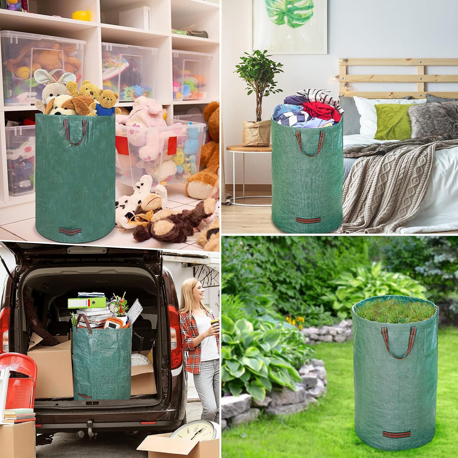Unkrautstecher zum Aufstellen – 101,6 cm Langer Unkrautstecher + Gartentasche, 4 Krallen aus Edelstahl und klappbarem Fußbrett, einfache Unkrautentfernung, kein Bücken