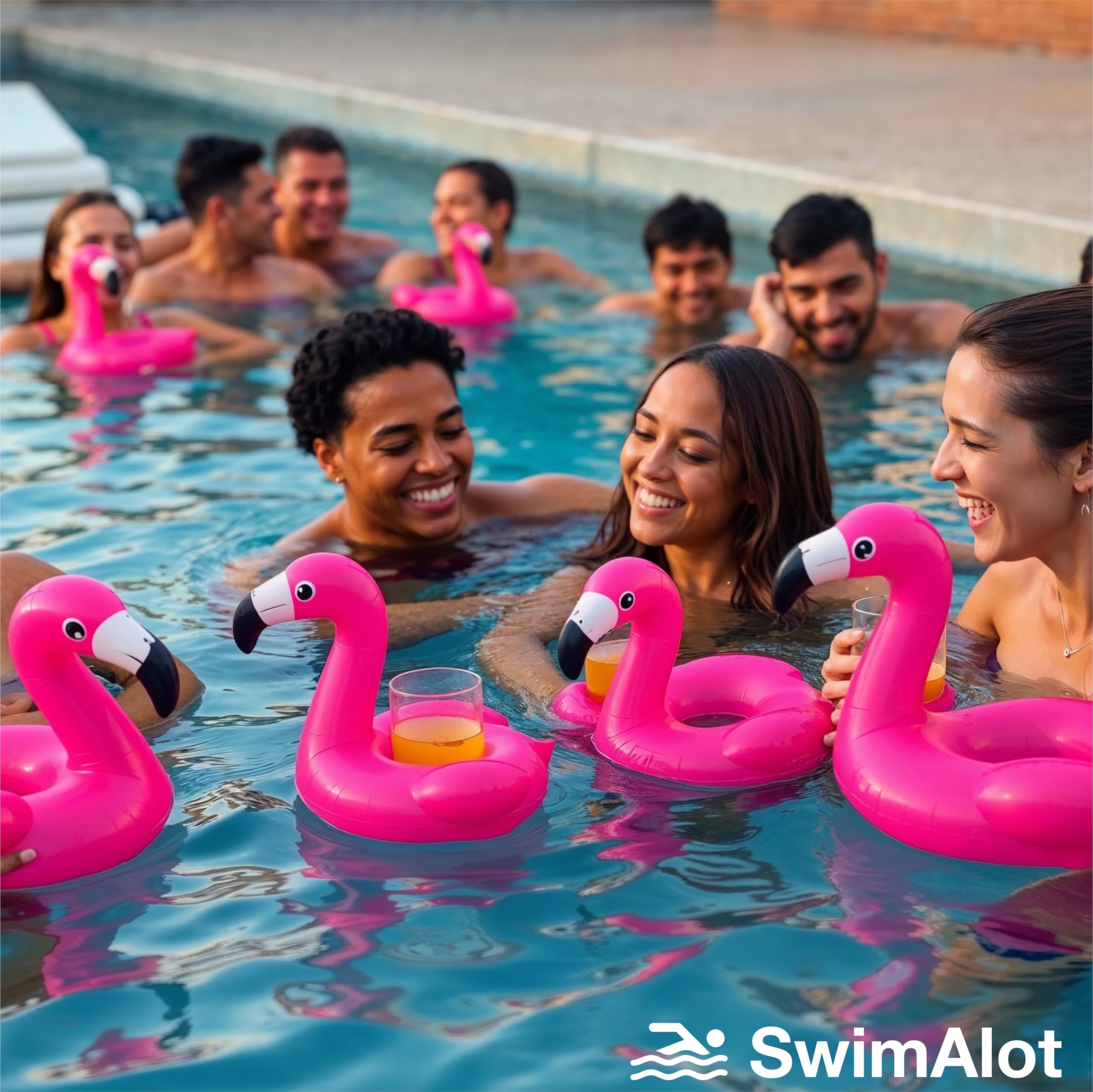 6 x Drink Holder Mix Inflatable Air Mattress Swimming Ring Swimming Ring for Pool Water, Cocktail Holder, Beer Holder, Mug - Image 4
