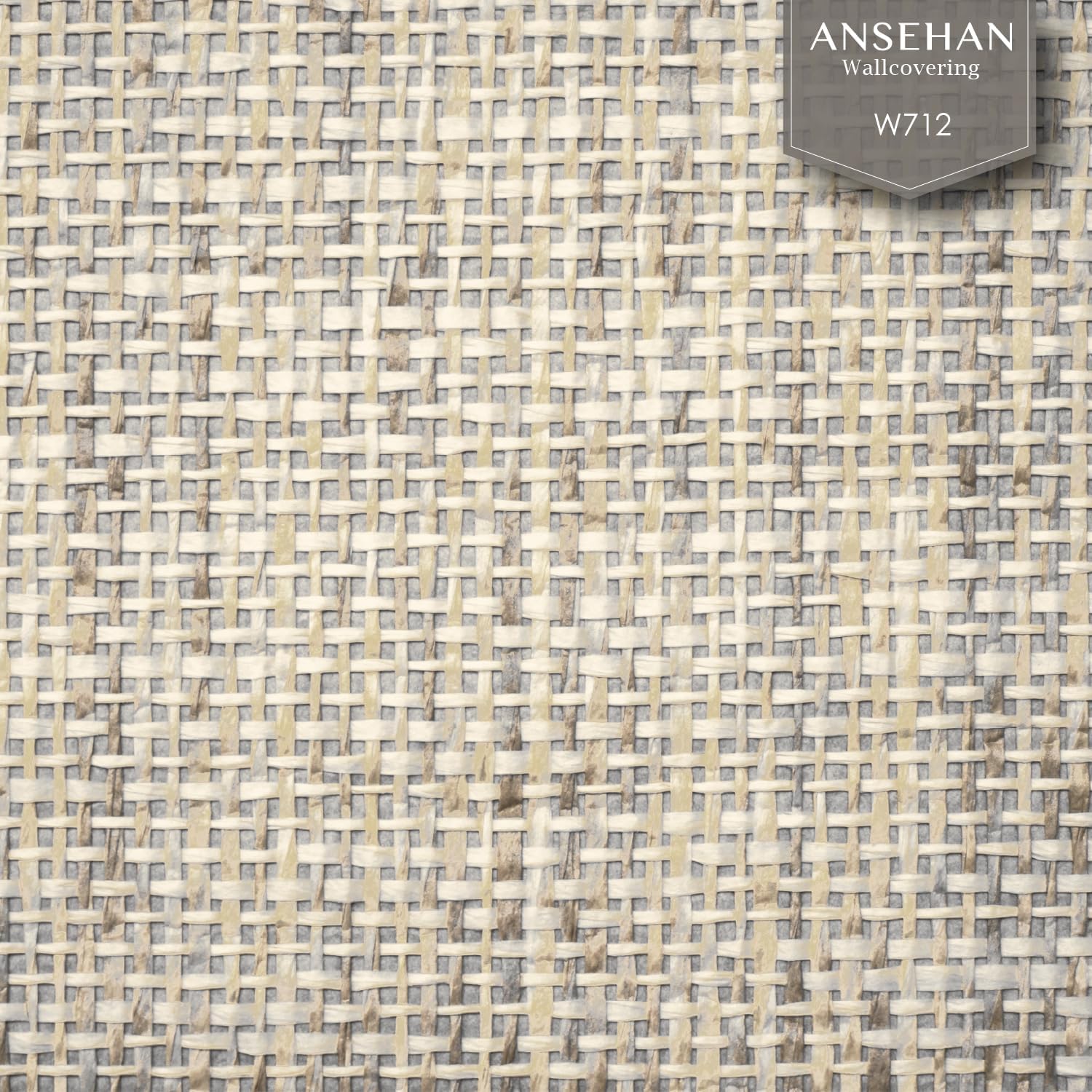 Ansehan Grasscloth Textured Wallcovering W712 Terraces Collection 36" W x 8 Yard L, Natural Modern Paper Weave, Non Prepasted Home Décor for Boho Living Sapce Feature Wall, Beige/Gray/Wheat