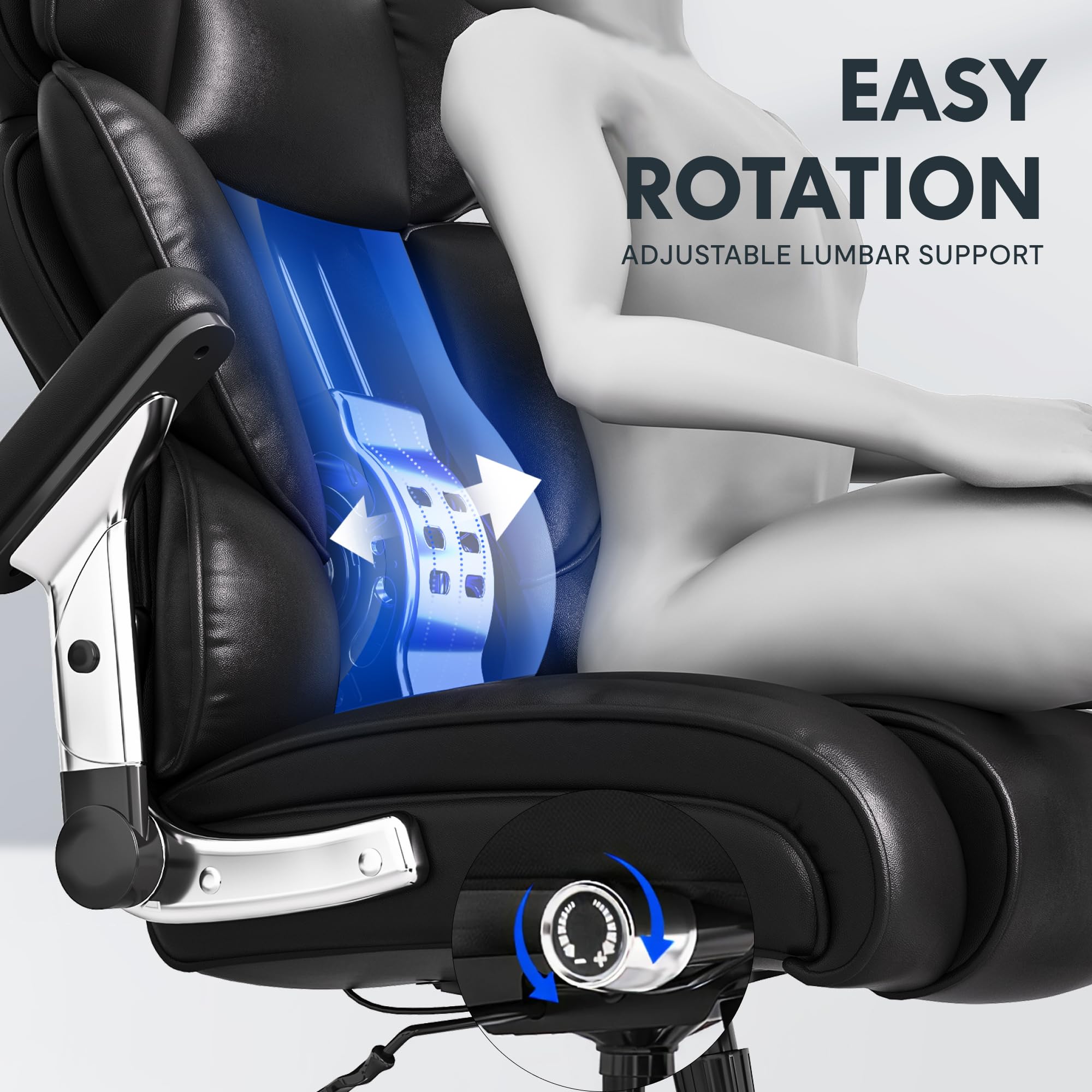 FLEXISPOT 600lbs Big and Tall Office Chair for Heavy People Heavy Duty Computer Desk Chair with Dynamic Lumbar — view 6