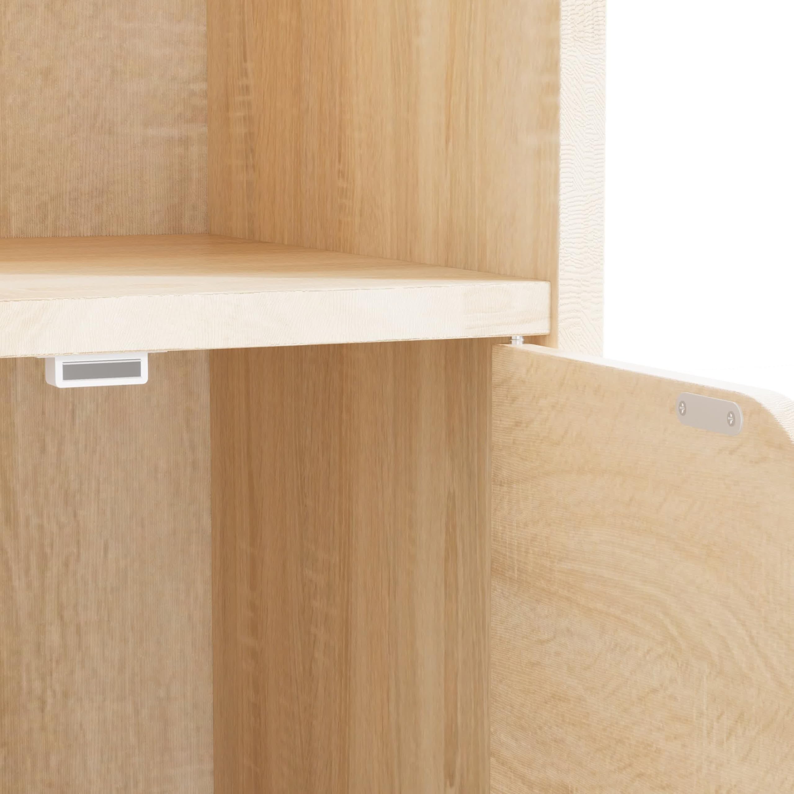 Garvis Standregal 6 Fächer (3 Türen) – Schmal 60x92x29 cm – Kompaktes Kombiregal für Büro & Wohnzimmer (Sonoma Eiche)