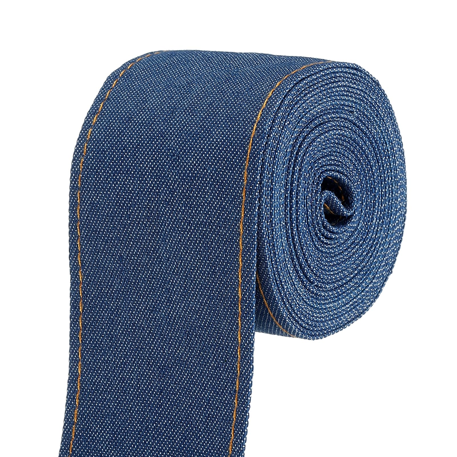 PATIKIL 2" Denim Ribbon, Total 3.3 Yard Layering Jean Fabric Craft Pure Color Strip for Bow DIY Making Hair Clip Garment Sewing Decorations, Dark Blue