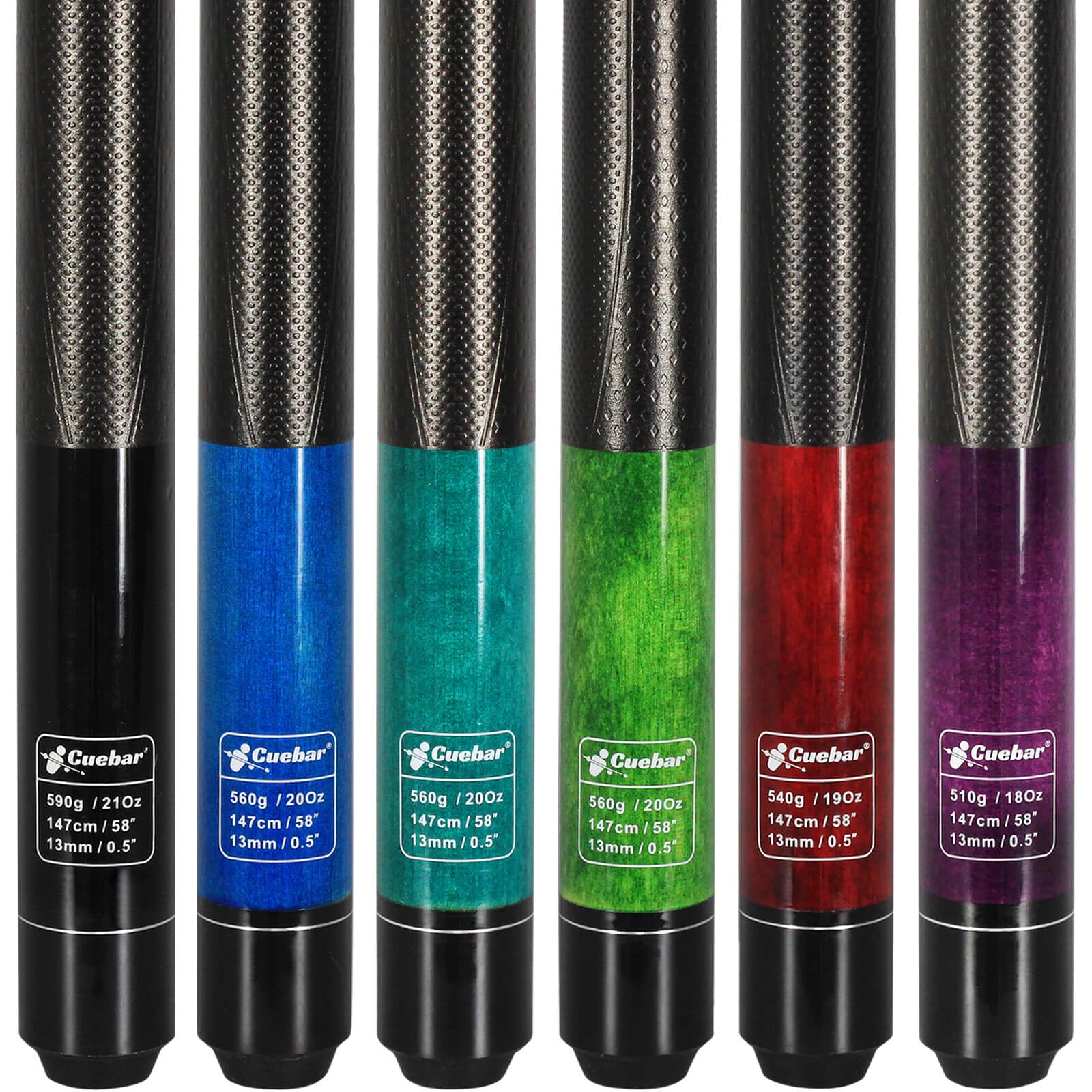 Pool Sticks Set of 6, 3D Grip