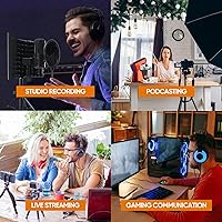 Vista 4 de Escudo de aislamiento de micrófono de grabación de estudio con filtro pop y soporte de trípode de metal, micrófono de estudio a PC, portátil, SWK3