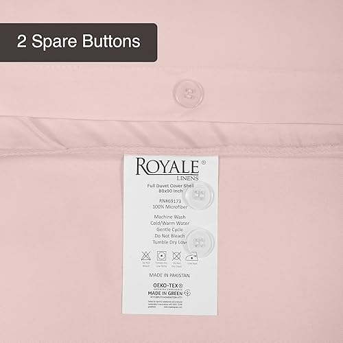 Miniatura 6 de ROYALE Funda de edredón rosa tamaño matrimonial  Juego de funda de edredón lavada, 3 piezas, fundas de edredón de doble cepillado con cierre de