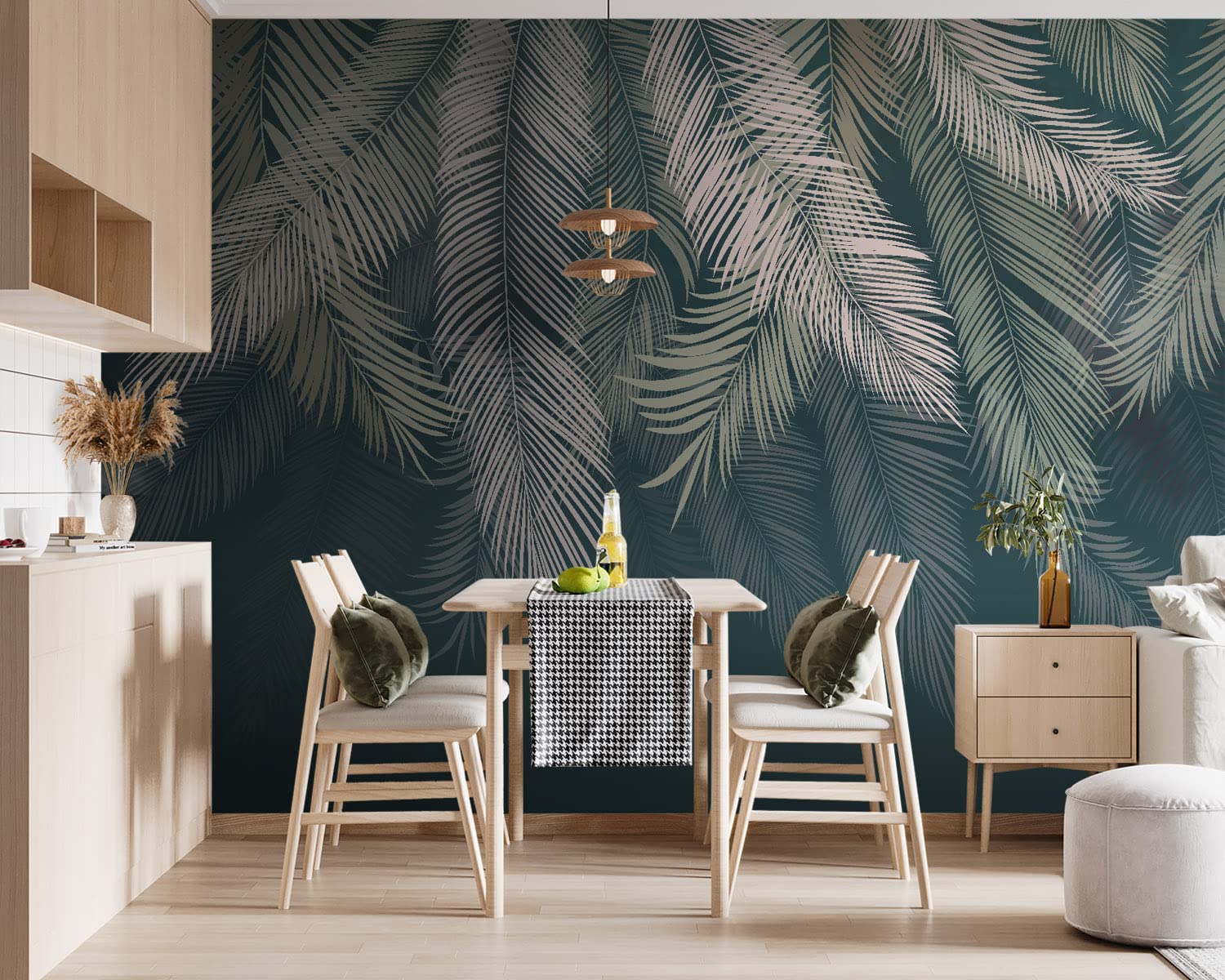 Carta Da Parati 3D Effetto Giungla - 400x280 Cm Con Foglie E Palme - Foto 11