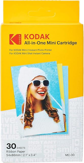 Kodak Mini 2 Photo Printer Cartridge MC All-in-One Paper and Color Ink Cartridge Refill - Compatible with Mini Shot Camera, Mini 2 Printer (Not Original Mini) 30 Pack