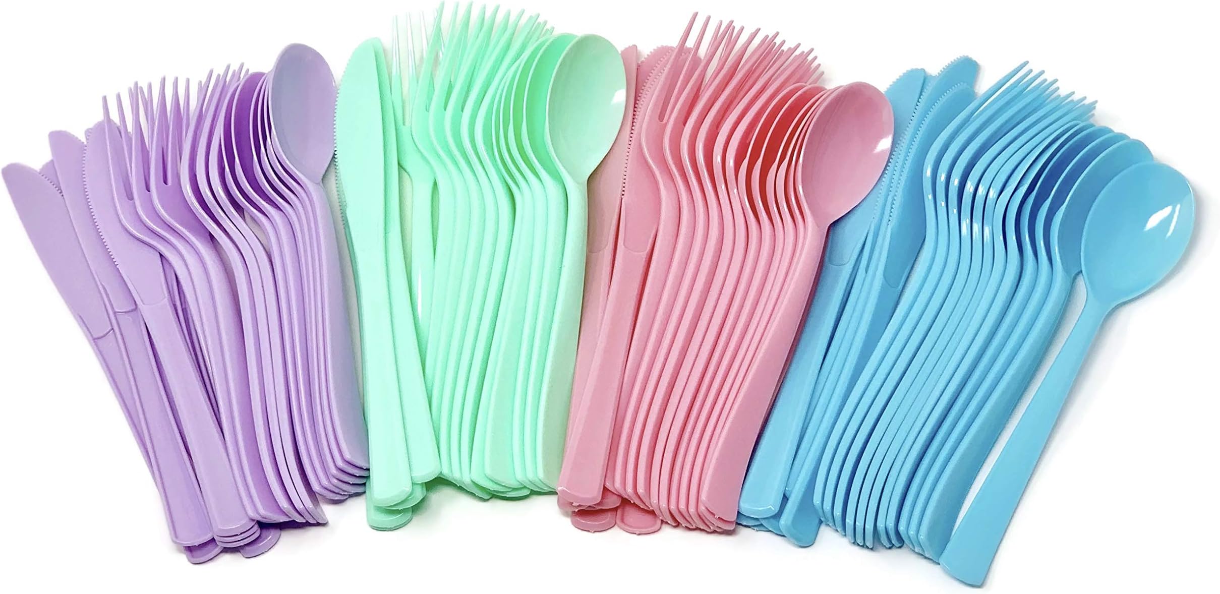 Unicorn Party Cutlery 24 Count Plastic Utensils Pastel Rainbow Girl Birthday