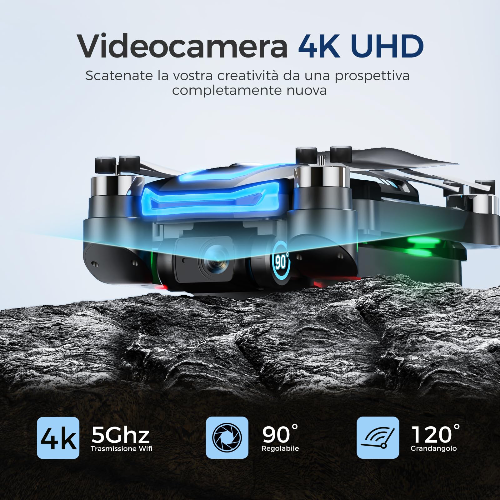 G10 GPS Drone con Telecamera 4K Professionale per Adulti e Bambini (Radiocomando con Schermo) FPV Droni con Motor Brushless, Transmissione 5G, Return Automatico, Quadcopter per Principianti, <249g, C0