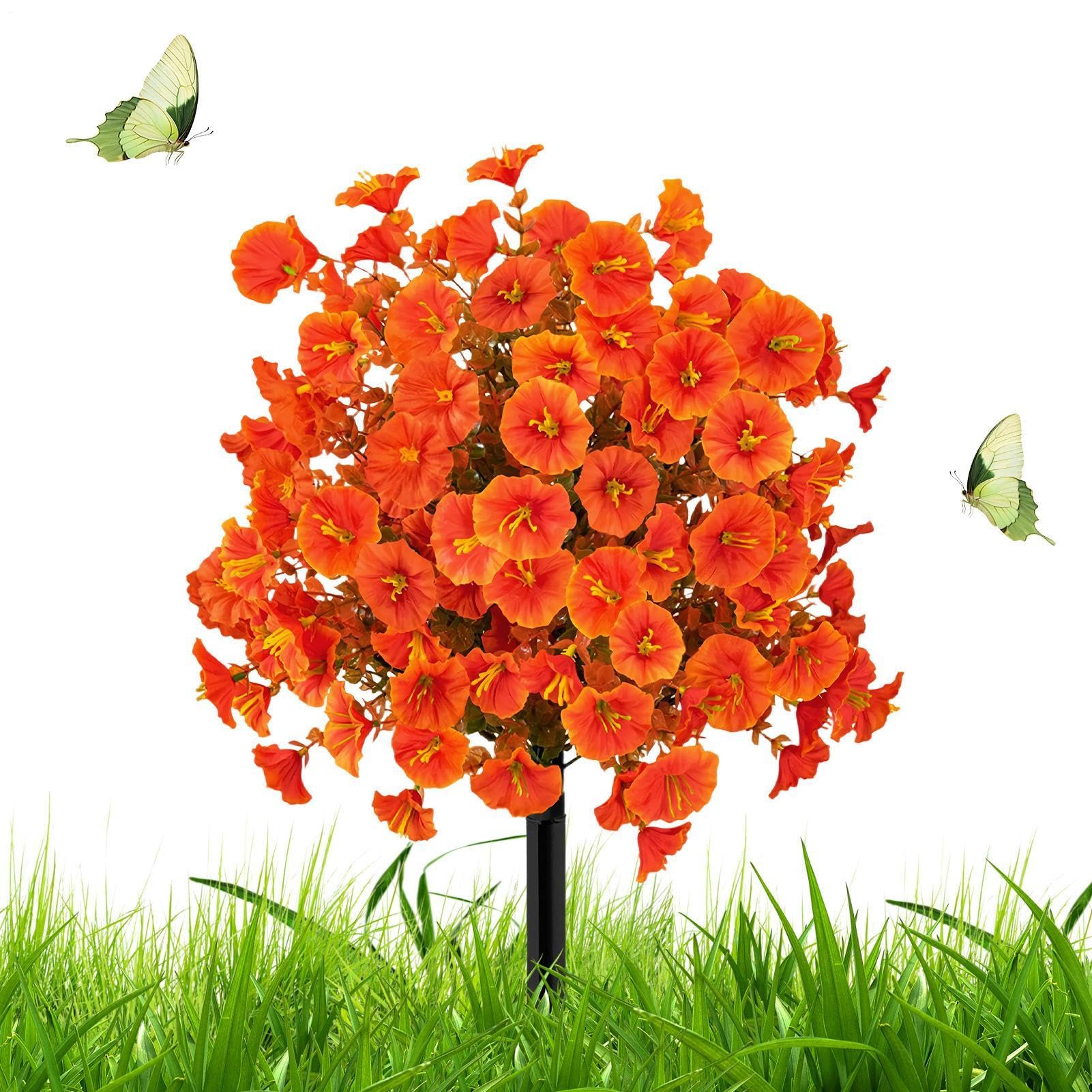 Flores falsas para exterior e interior con estaca de tierra resistente UV
