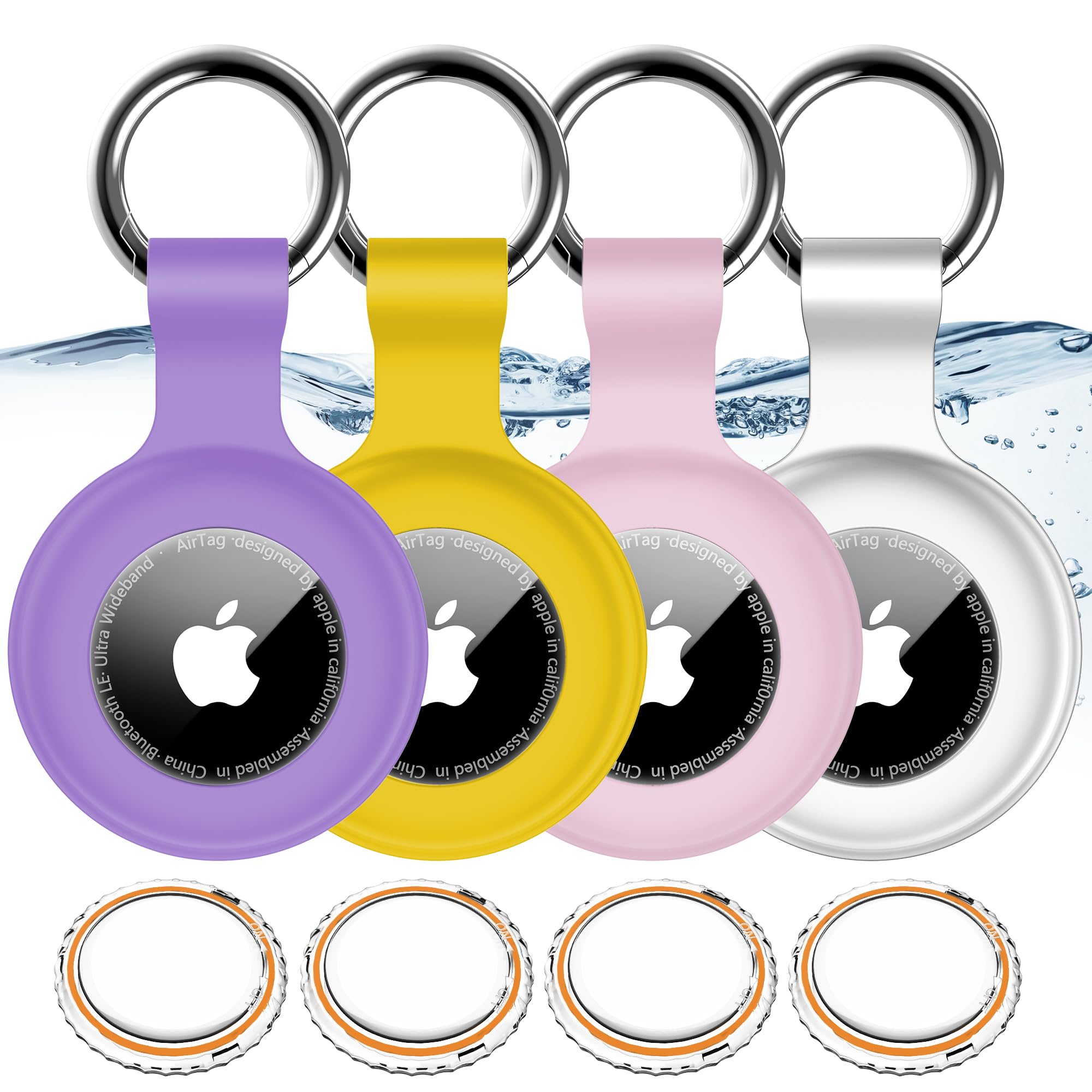 1|2|4Pack for Apple AirTag Holder with Keychain for Air Tag 2nd/1st Gen