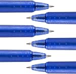 Pilot FriXion Ball 0.7mm Stylos de gel effaçables, pointe fine, encre bleue, boîte de 6