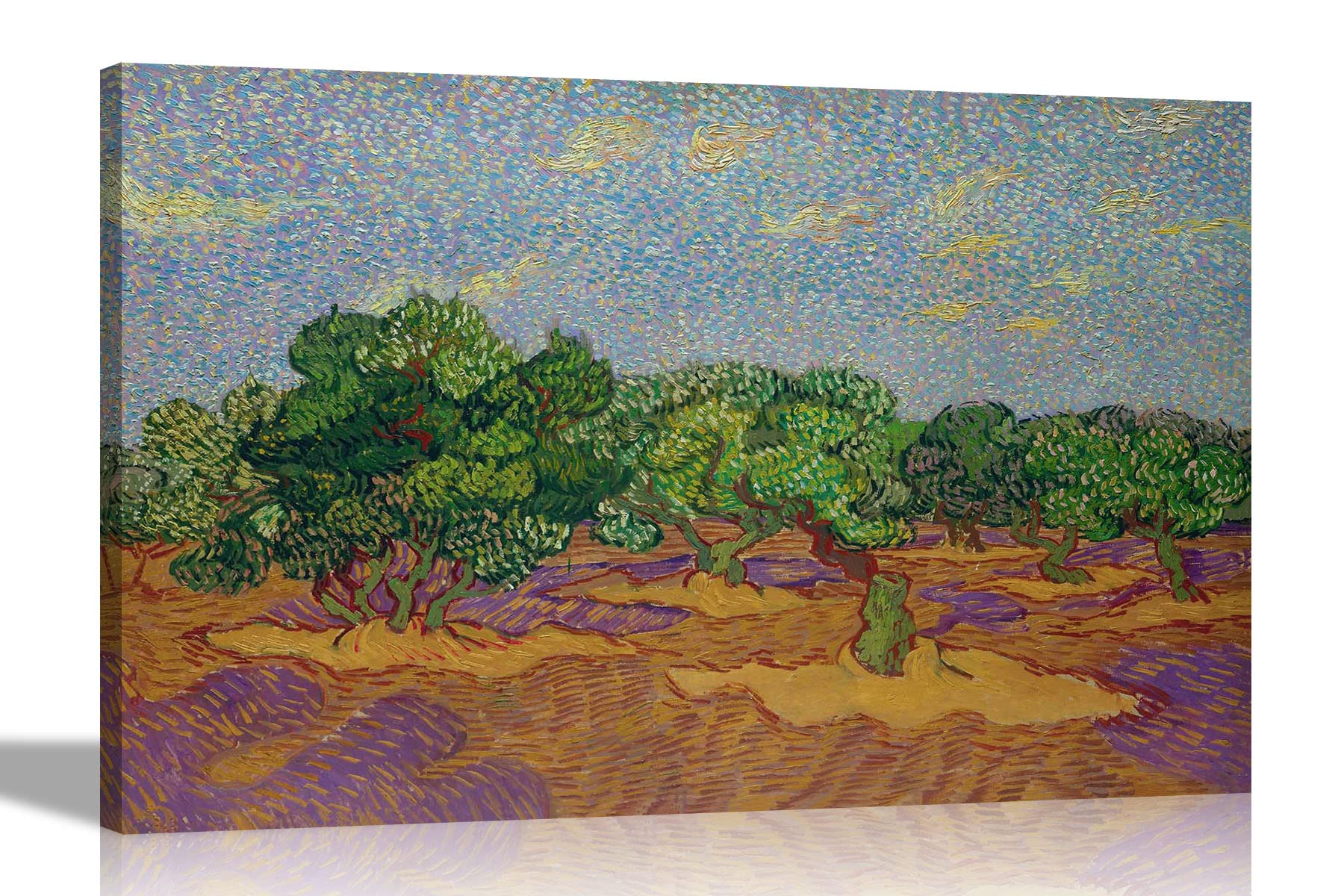 Artley Prints Olive Orchard In Winter By Vincent Van Gogh Canvas Wall Art L Ready To Hang L Landscape Pictures For Decoration L Landscape Artwork 51 X 35Cm (20 X 14 Inches)