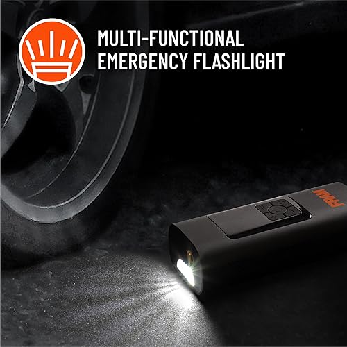 Miniatura 6 de FRAM FEK40002 Inflador de neumáticos de emergencia portátil con batería de 6000 mAh y 12 V, bomba de aire de 150 PSI para automóvil, bicicleta,