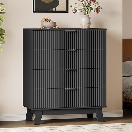 Miniatura 45 de Cómoda de 8 cajones con diseño acanalado, cómoda de 47.2" de ancho con 4 cajones modernos de estilo bohemio, cómoda de almacenamiento de madera