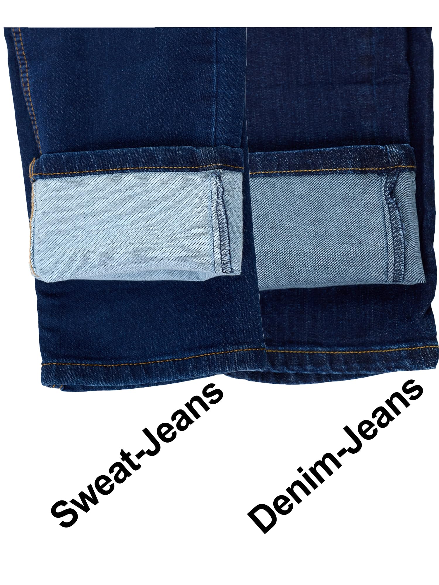 JEEL Herren Sweat-Jeans - Regular-Fit Straight-Cut - Stretch Washed Denim-Look - Jeans-Hose