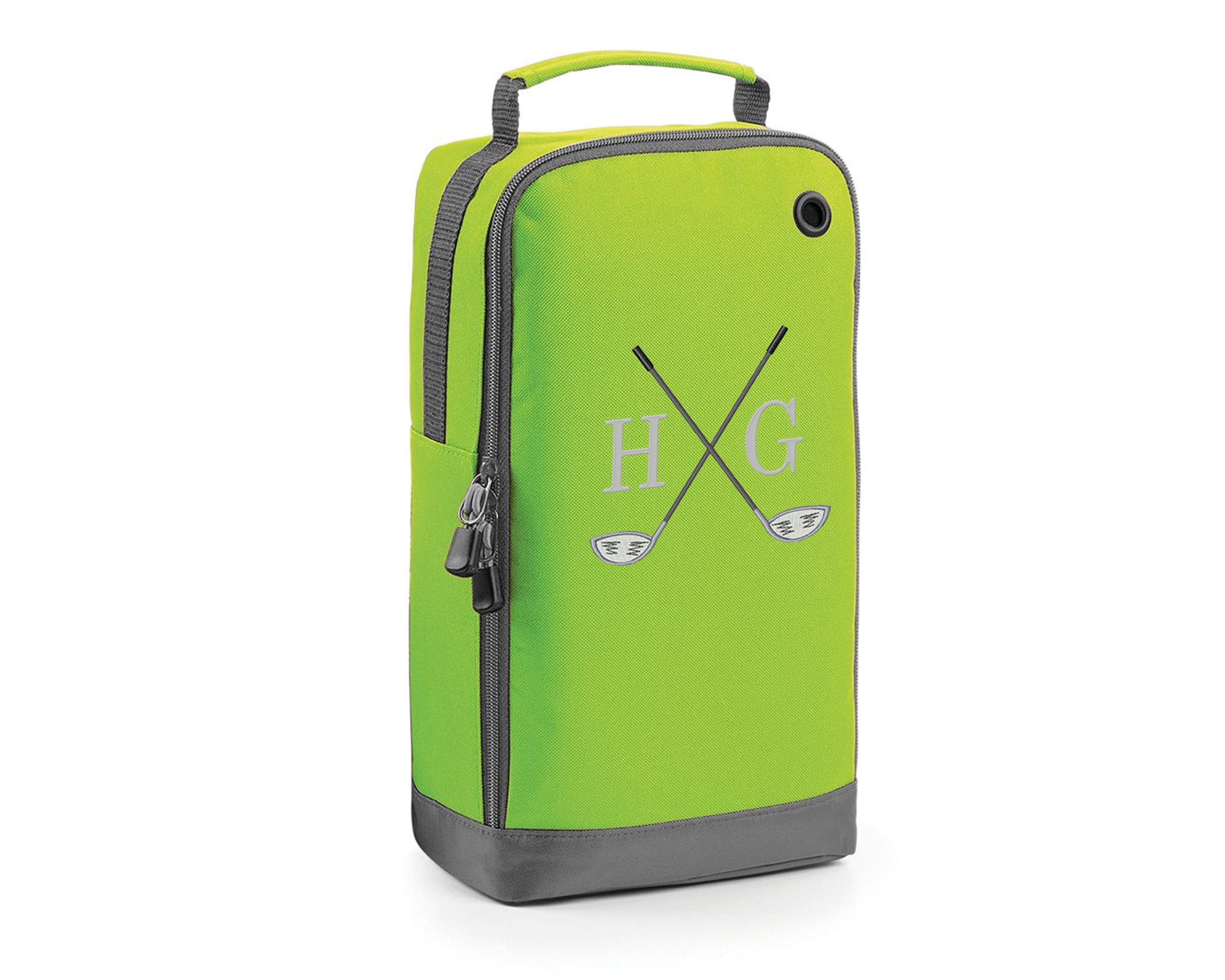 Personalised Golf Shoe Bag Embroidered with Cross Golf Club Design