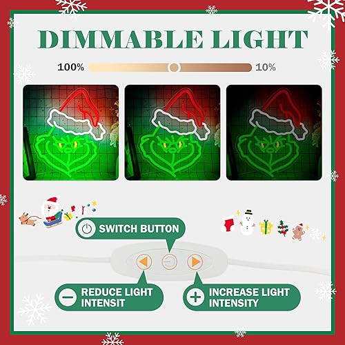 Miniatura 3 de Letrero de neón de Navidad de dibujos animados, letrero de luz de neón de Navidad para pared, letreros iluminados para fiestas en casa, decoración