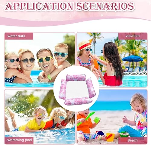 Miniatura 6 de 2 Pack Inflatable Pool Float Hammocks, 4-in-1 Multi-Purpose Inflatable Pool Floats Adults,Multi Tubes Floating Mesh Chair for Summer Events Pool