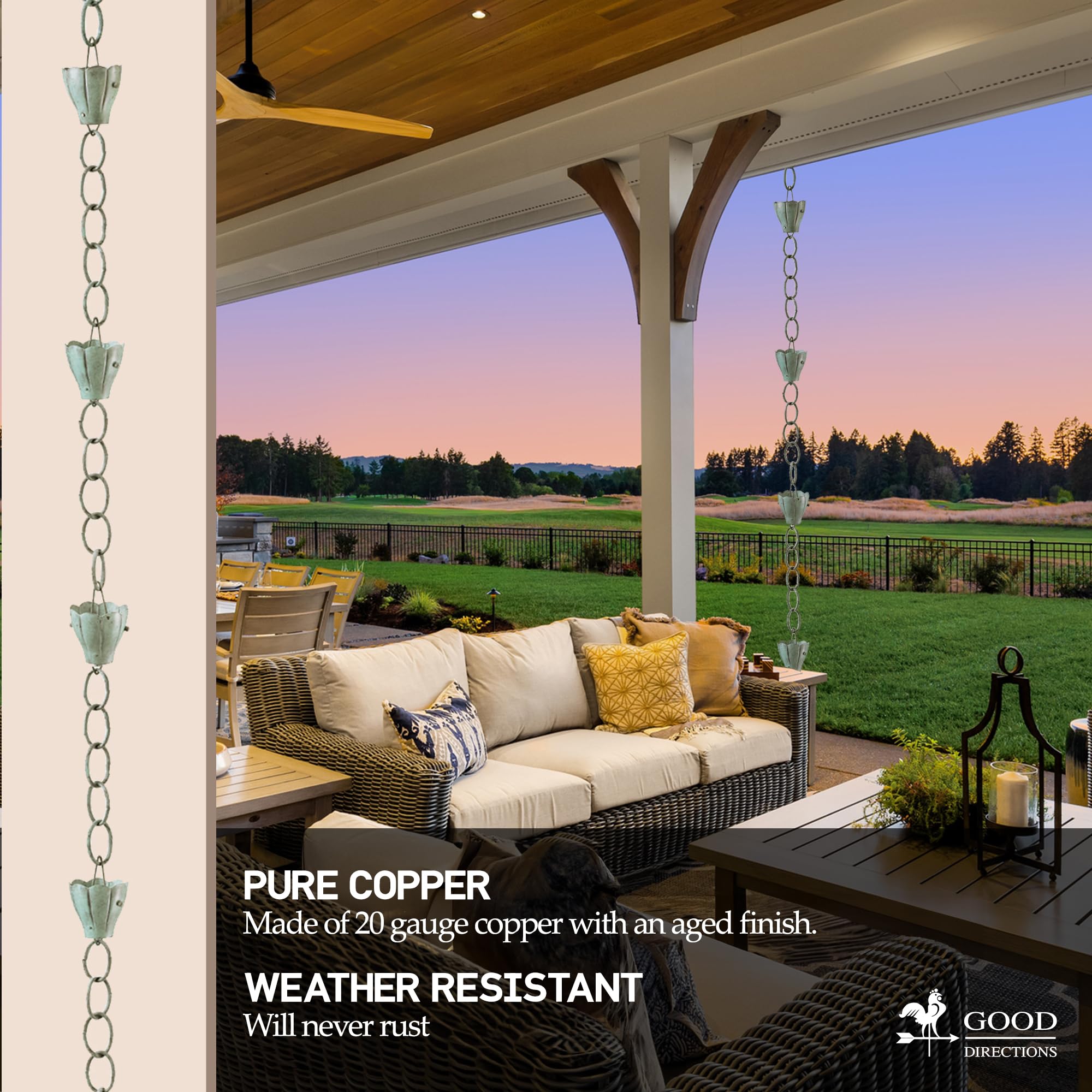 Amazon.com : Good Directions 491V1-8 Crocus Rain Chain 8-1/2