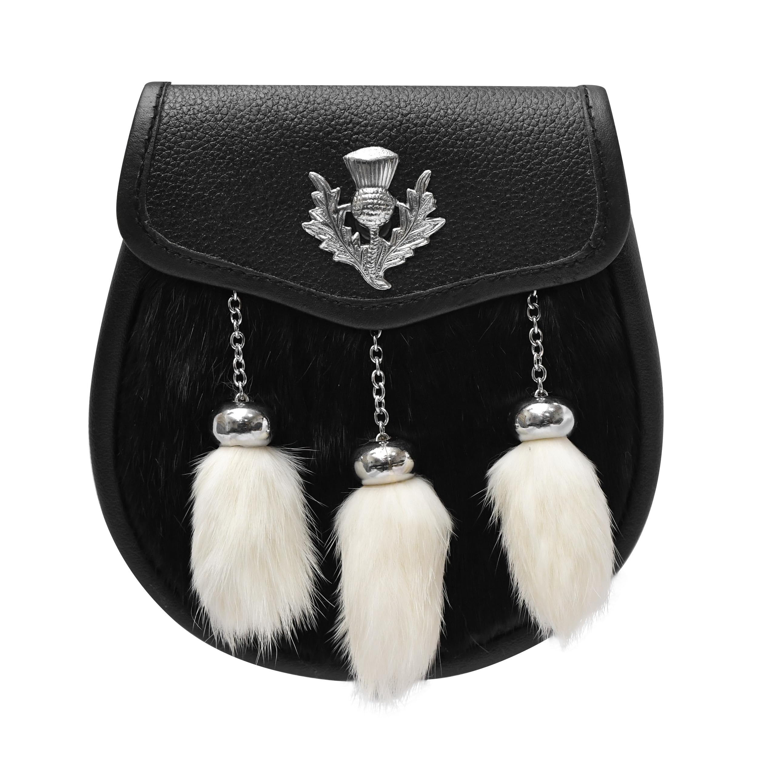 HIGHLAND REDSTONE Scottish Kilt Semi Dress Real leather Sporran