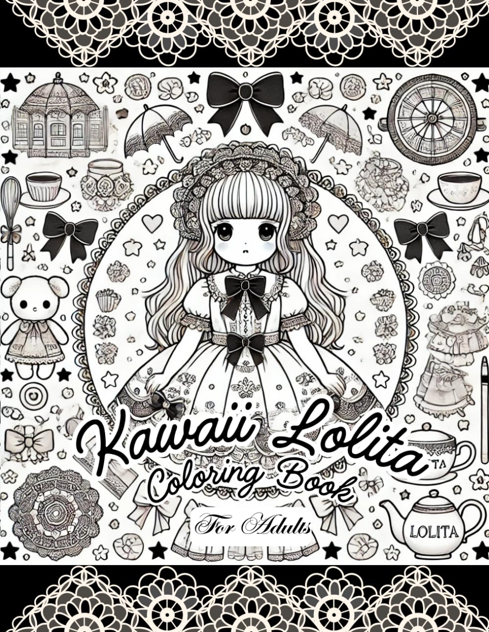 Kawaii Lolita Coloring Book For Adults