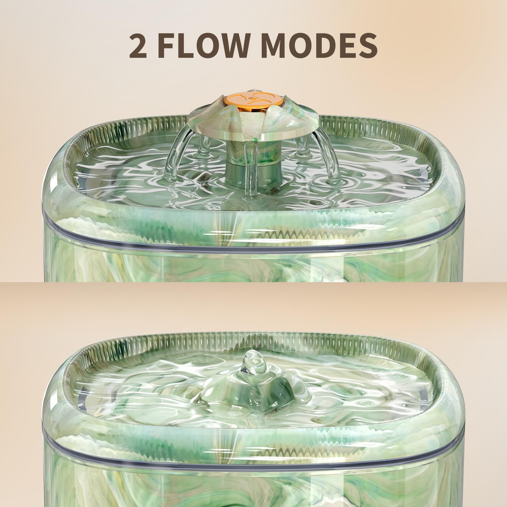 Fontana d'acqua per gatti, 2,5 l, fontana automatica per animali domestici, con attrattore rotante e design mimetico, erogatore d'acqua ultra silenzioso per gatti, cani, filtraggio a 4 stadi, per