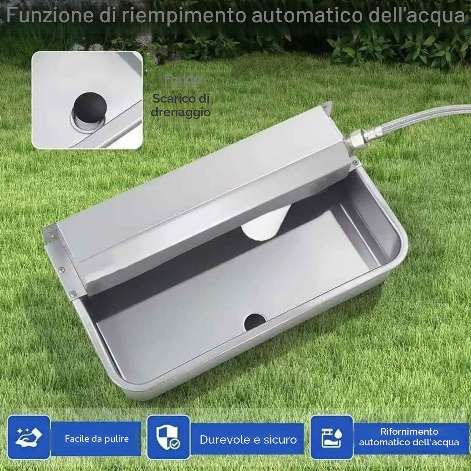 Abbeveratoio Automatico per Cani, Abbeveratoio con Valvola a Galleggiante Tubo Flessibile Intrecciato e Connettore per Animali Pecore Cani Maiali Polli Oche Anatre