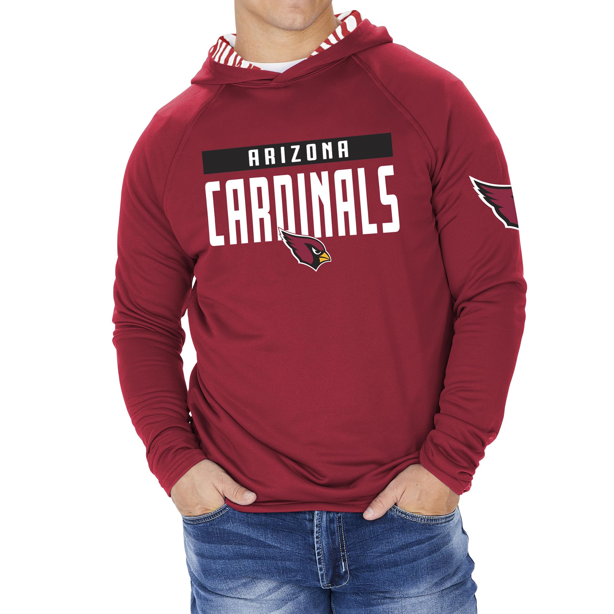 Zubaz NFL Football Men's Solid Team Hoodie with Camo Lined Hood and Sleeve Graphic — view 94