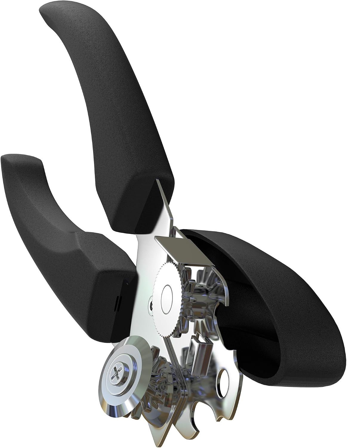 Vremi Manual Can Opener - Smooth Edge Stainless Steel Black Can Opener Extra Sharp Beer Can Bottle Opener with Ergonomic Right and Left Handed Grip - Dishwasher Safe