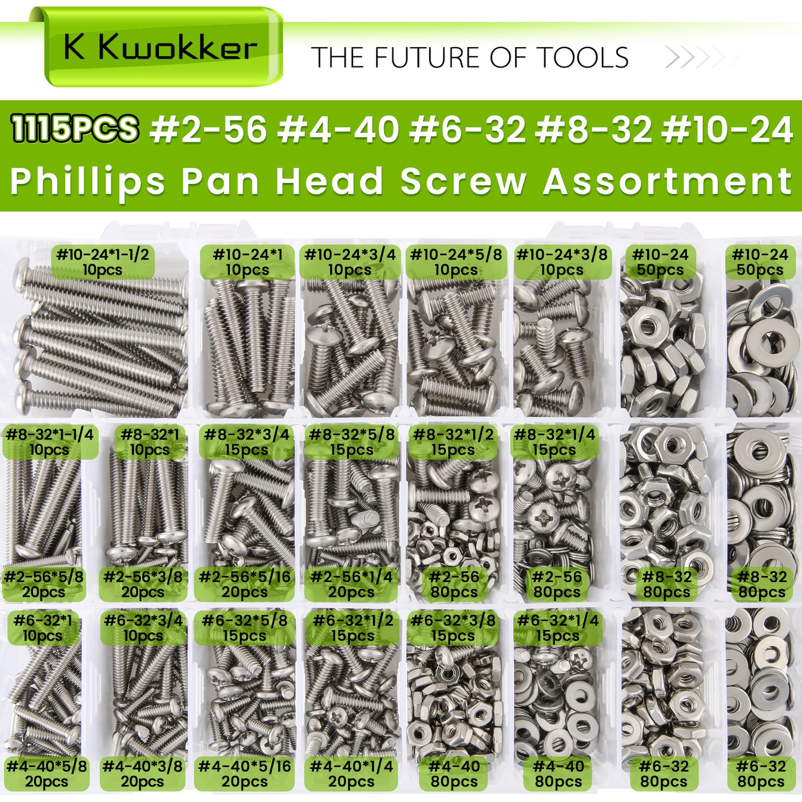 1115 Piece Bolt & Nut Set - Stainless Steel Hardware -3