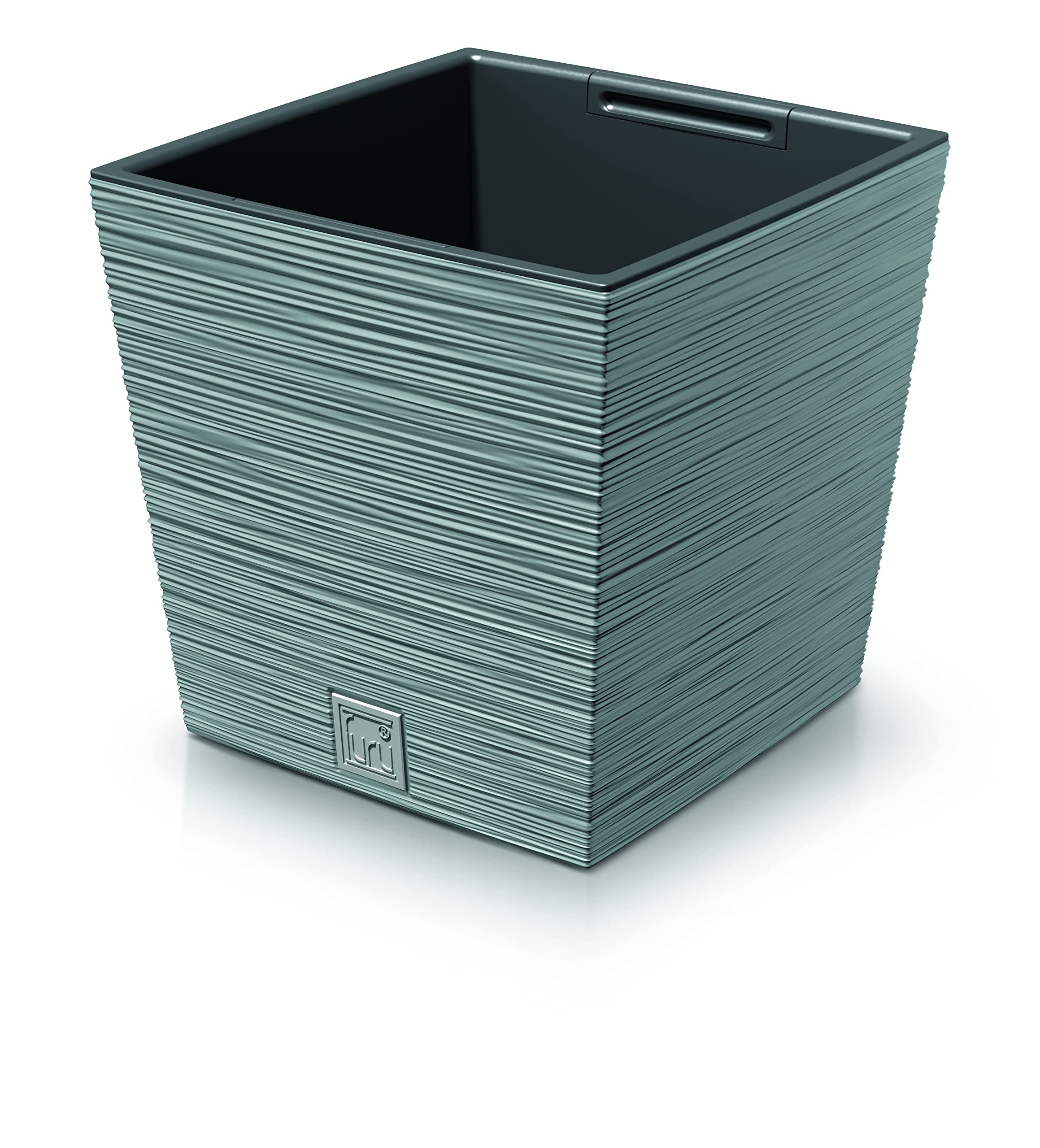 URBNLIVING Square Modern Grain Look Planter Low Flower Plant Pot Indoor Outdoor Garden Decor Contemporary (Concrete)