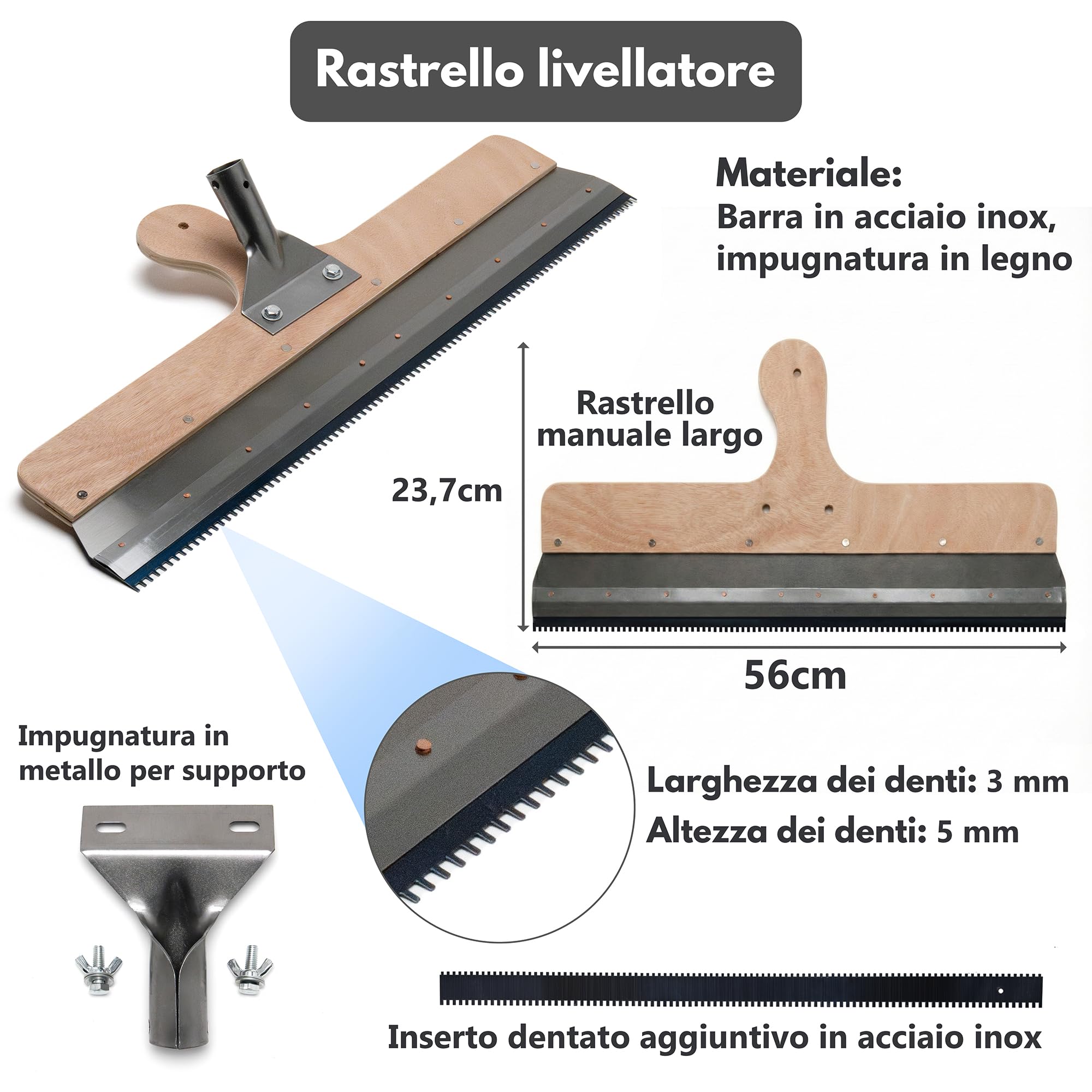 Set attrezzi per pavimenti resina epossidica composto livellante | Raschietto livellatore con asta telescopica | Miscelatore elica | Scarpe chiodate