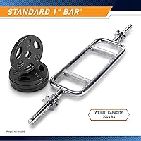 Vista 5 de Marcy Barra sólida roscada del tríceps del cromo para el levantamiento de pesas y el levantamiento de pesas IRBB-34T