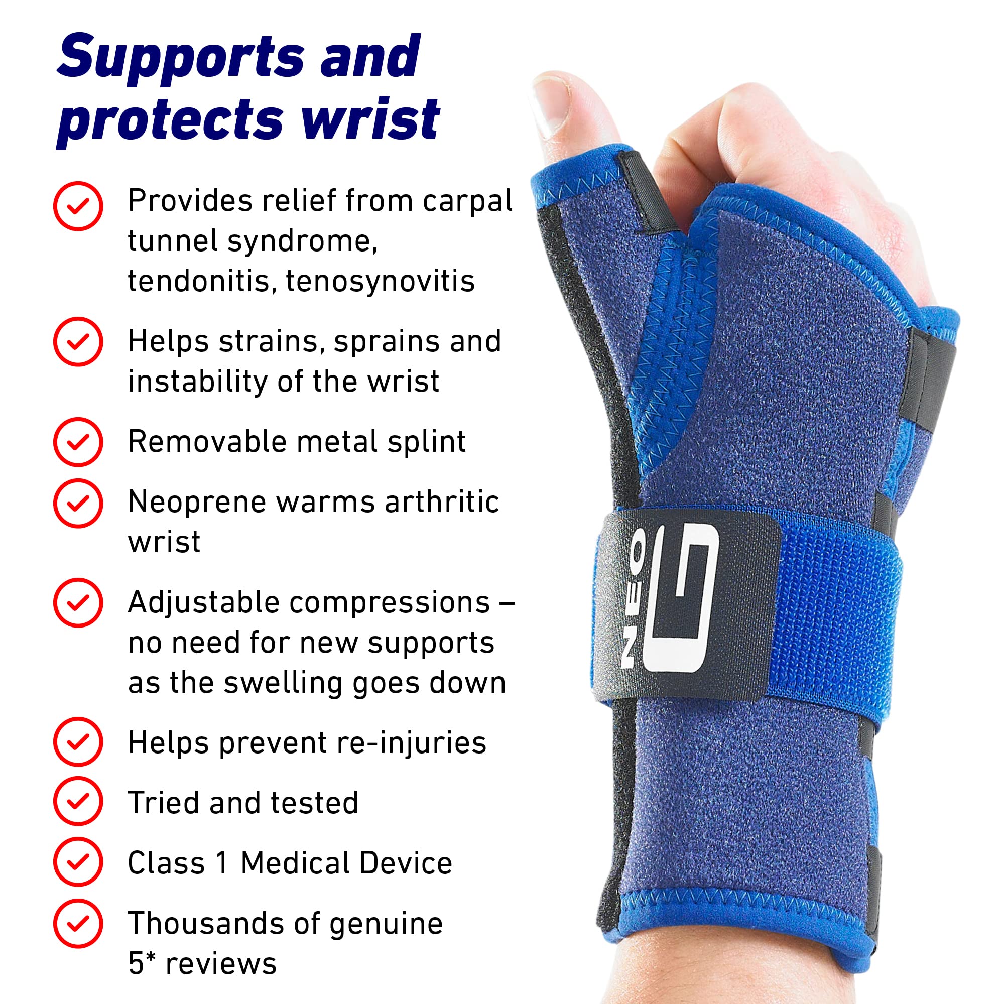 Neo G Wrist and Thumb Support Stabilized Carpal Tunnel Wrist Splint Wrist Support for