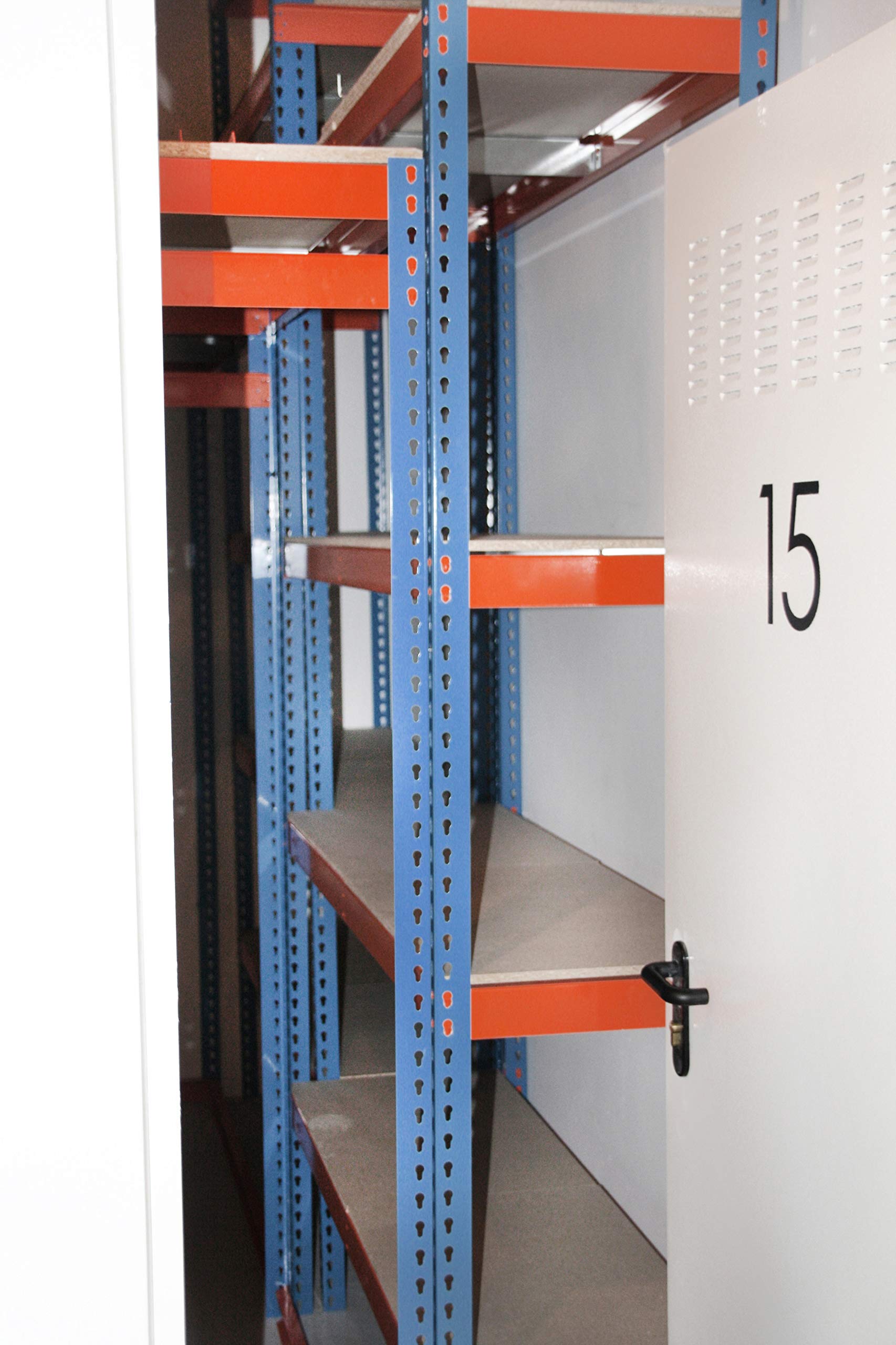 Simon Rack Étagères Charge Lourde 2000x2400x900 mm, 3 Niveaux en Bois, 400 kg par Niveau, Structure Acier, Bleu/Orange/Bois - Simonforte