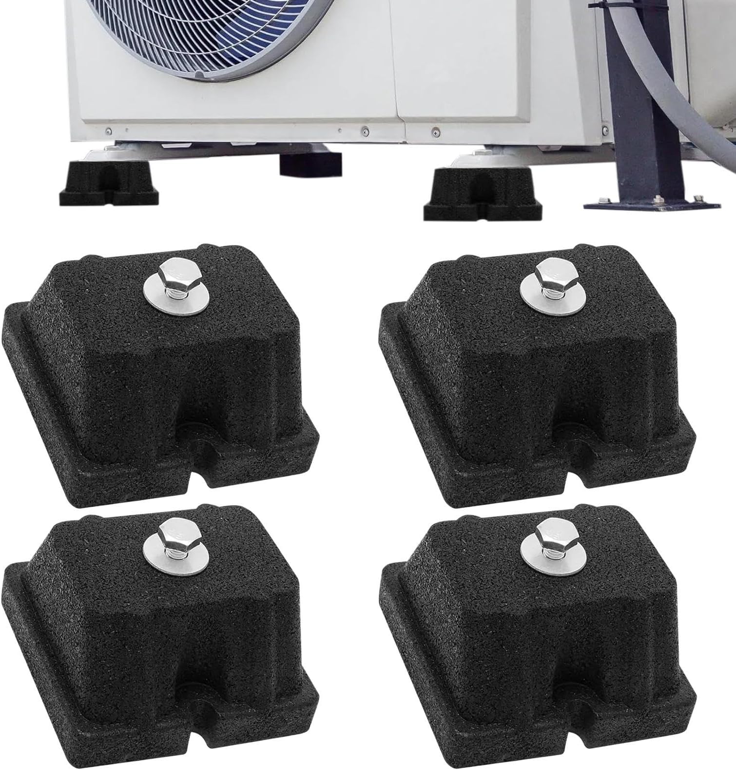 Vibration Pads | Rubber Vibration Damper,Reinforced Isolator Support for Outdoor Unit Air Conditioner HVAC System Heat Pump