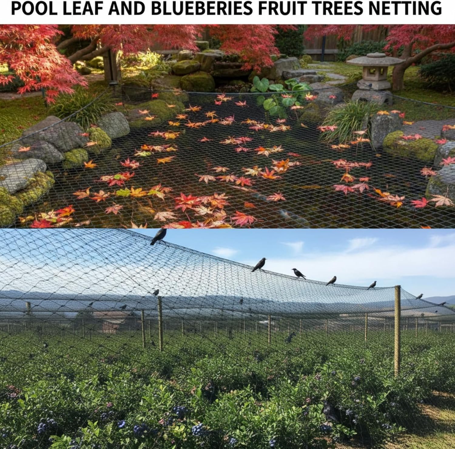 25 x 25 ft Aviary Bird Netting Chicken Netting Commercial Grade Heavy Duty Knotted 1 inch Mesh for Chicken Coops Poultry Blueberries Fruit Trees Net Aviary Gamefowl Garden